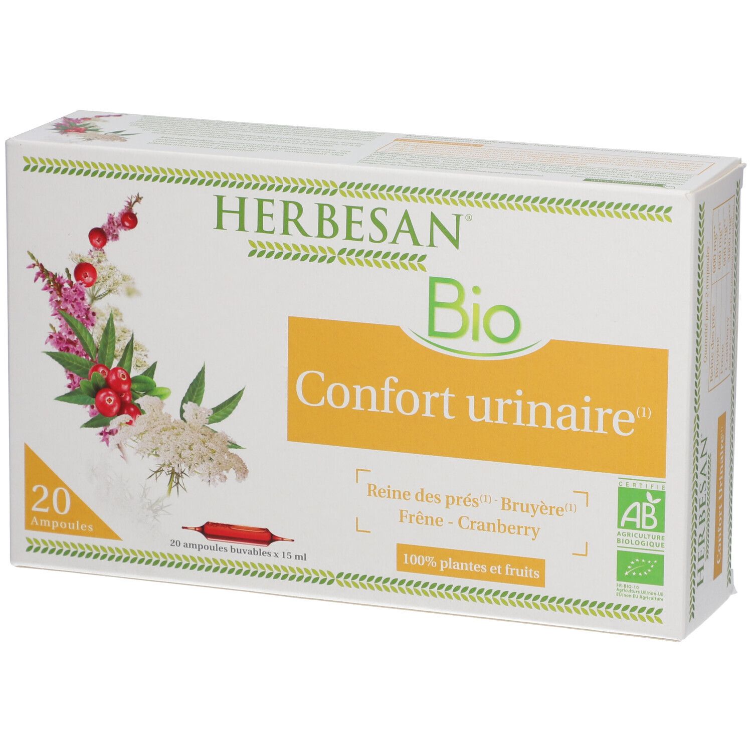 HERBESAN0® Reine des prés Confort urinaire Bio Ampoule