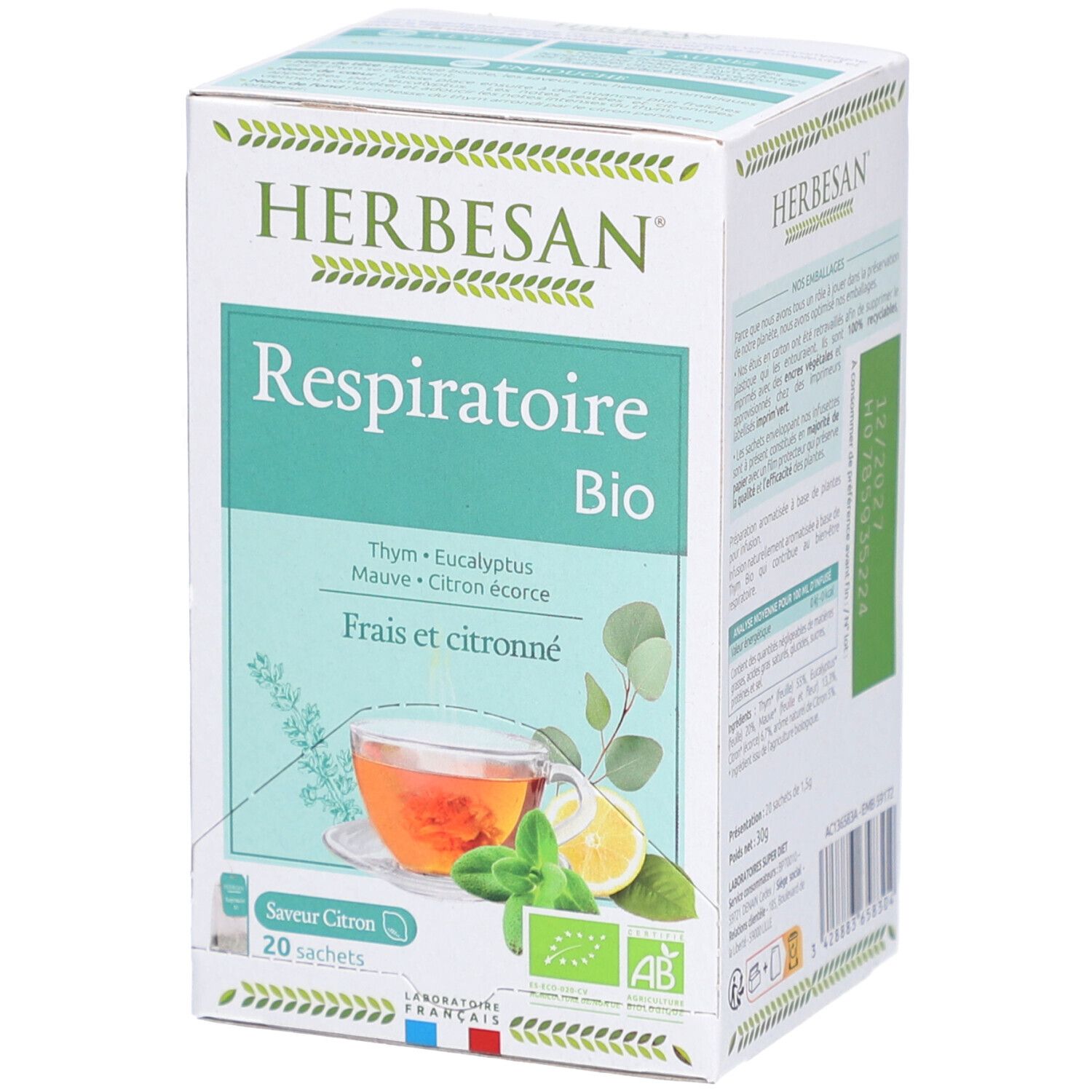 Herbesan Infusion Thym Confort Respiratoire Bio N°14