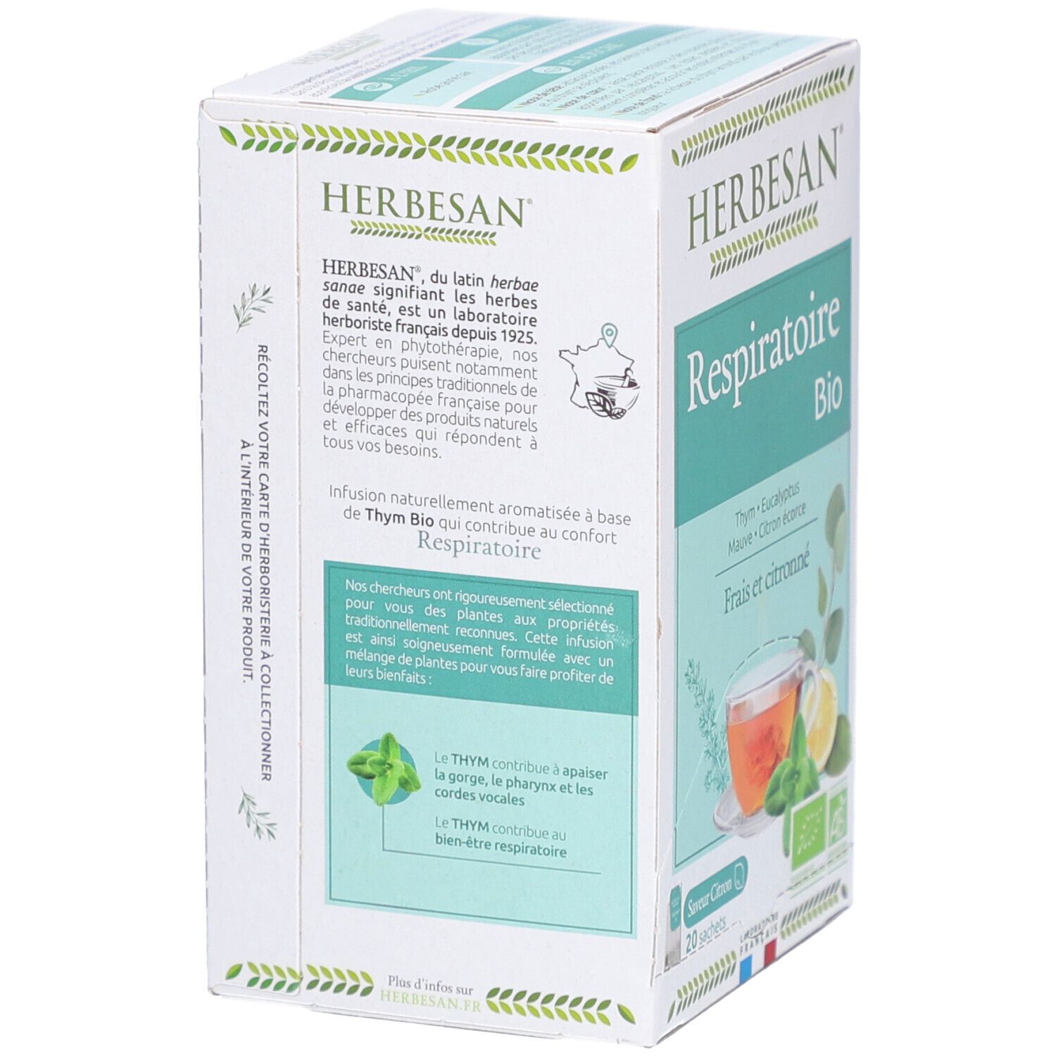 Herbesan Infusion Thym Confort Respiratoire Bio N°14