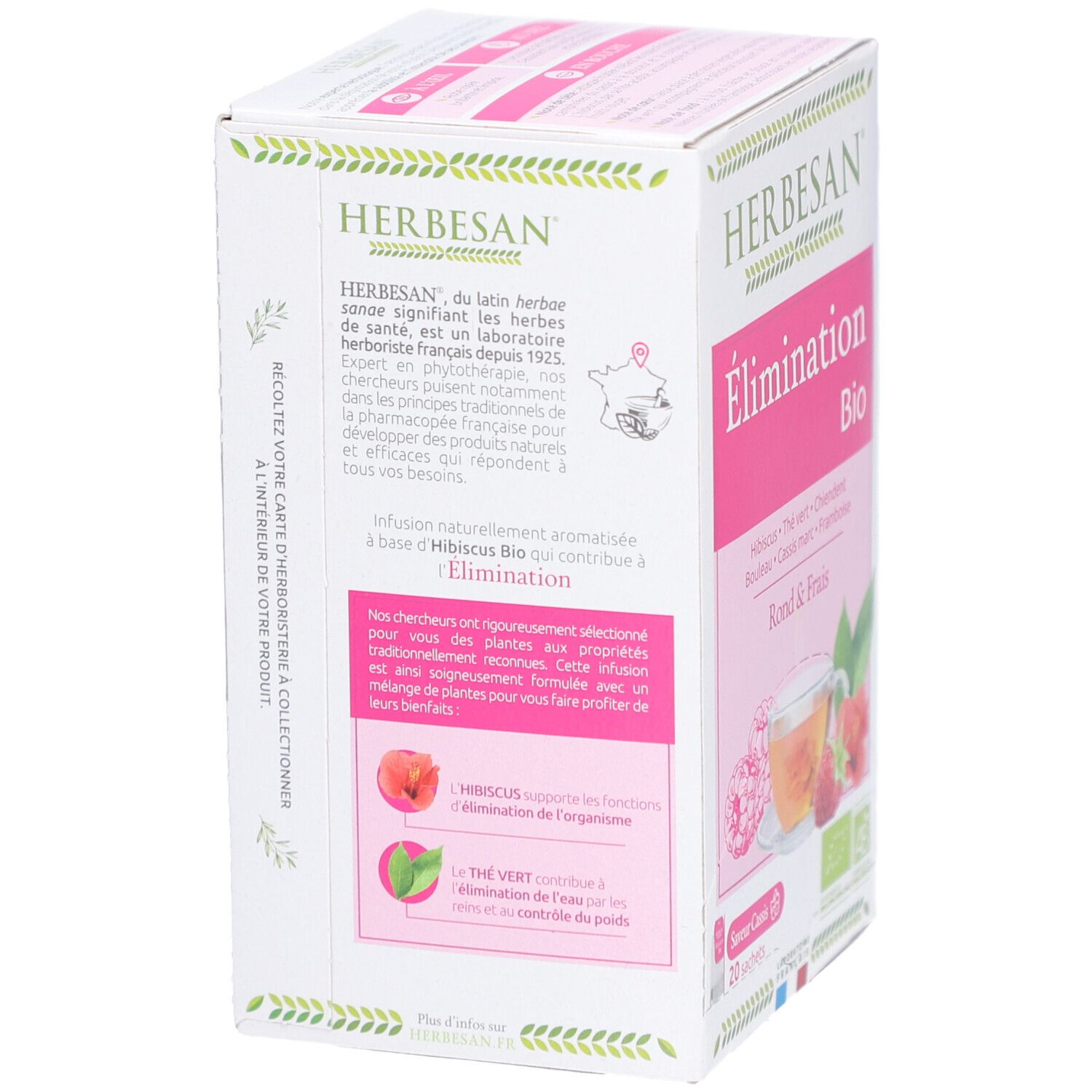 Herbesan Infusion Bio Hibiscus Goût Framboise Citron