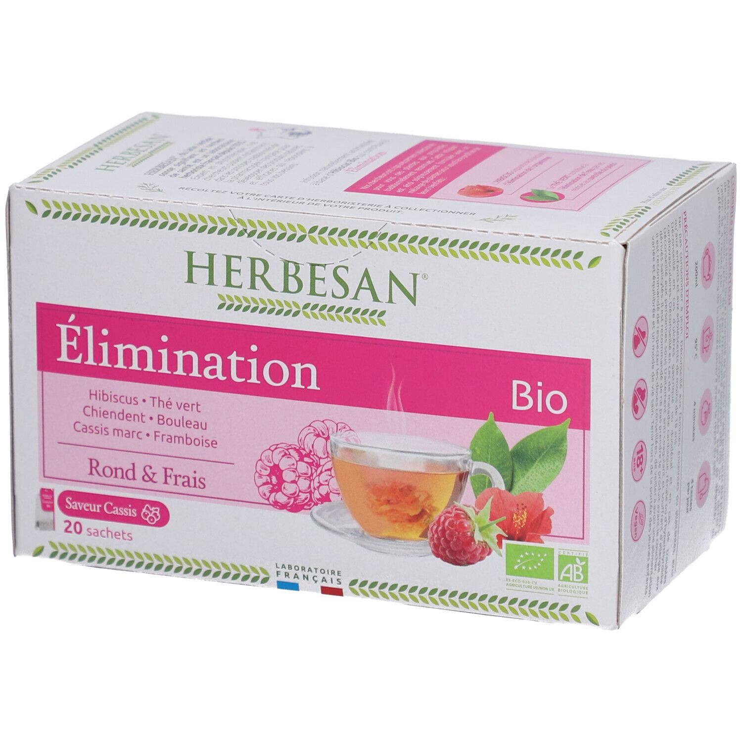 Herbesan Infusion Bio Hibiscus Goût Framboise Citron