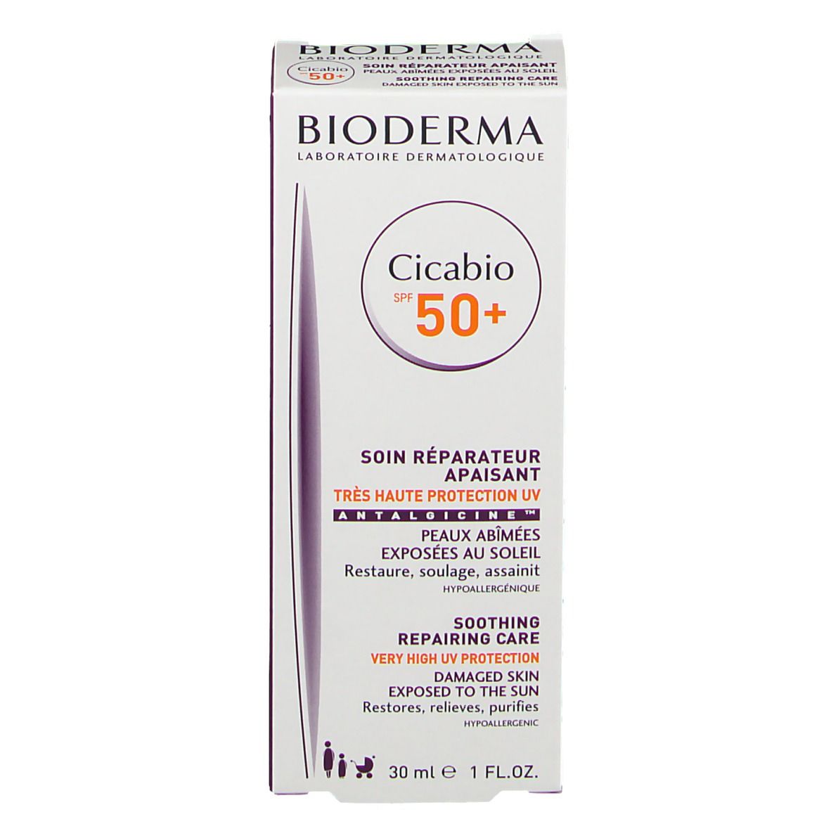 Bioderma Cicabio crème réparatrice apaisante SPF 50+