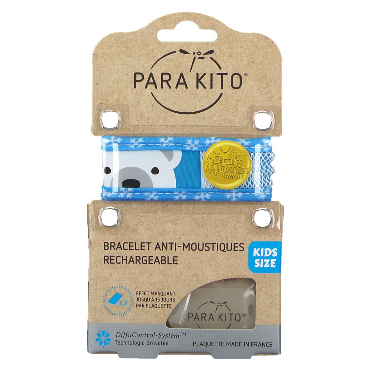 PARA KITO™ KIDS Bracelet anti-moustiques ours bleu
