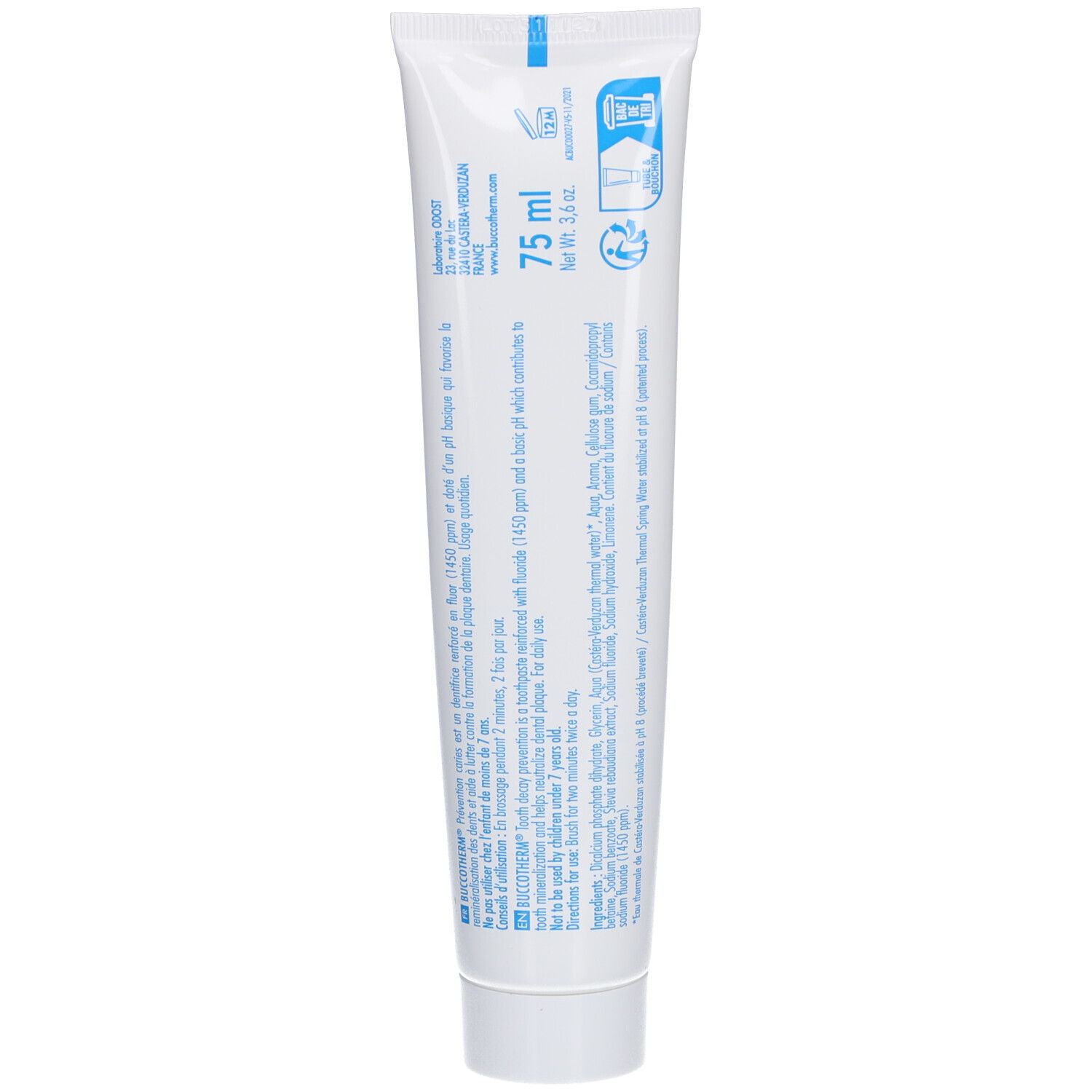 Buccotherm Dentifrice à l'Eau Thermale Prévention Caries