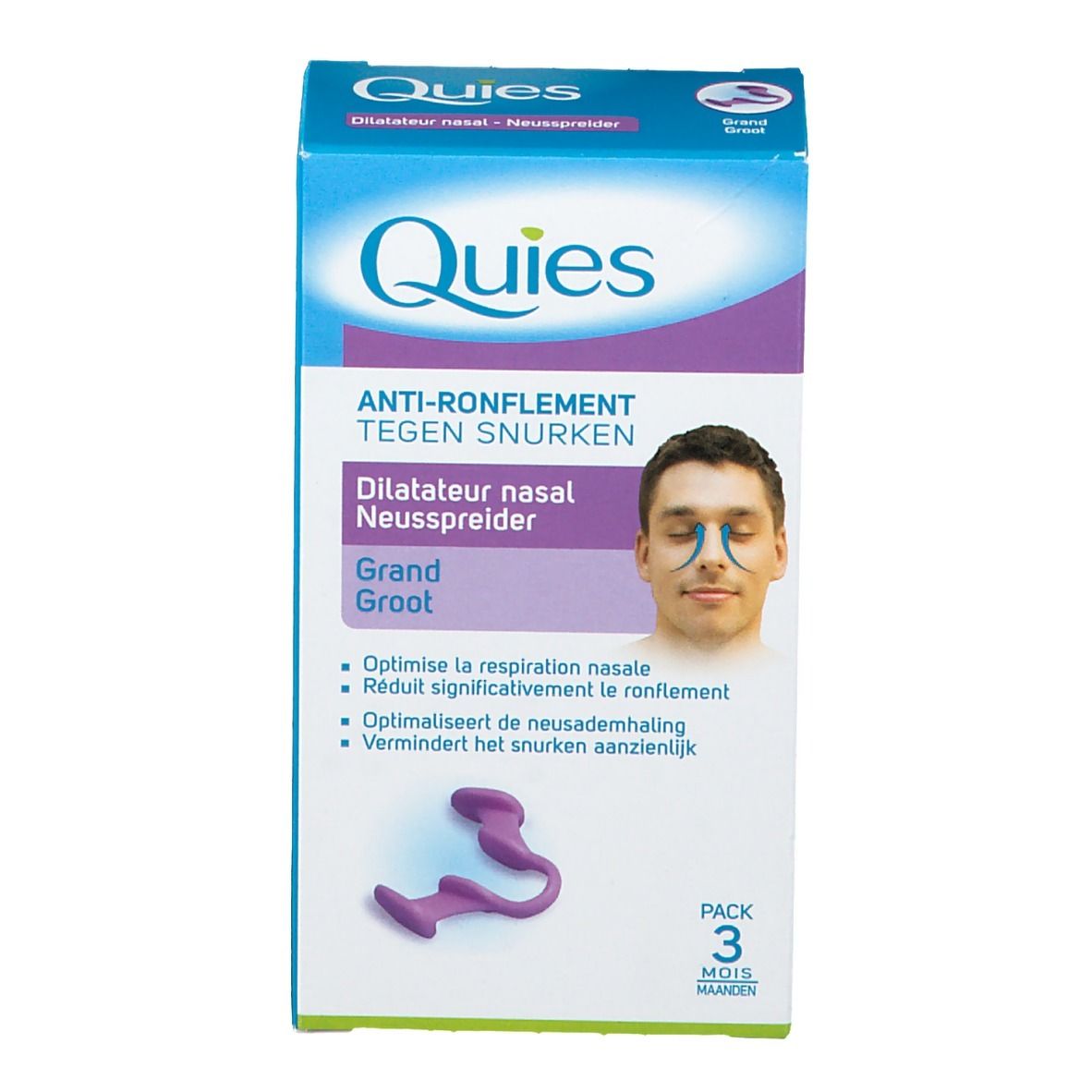 Quies® Dilatateur Nasal Anti-ronflement Grand