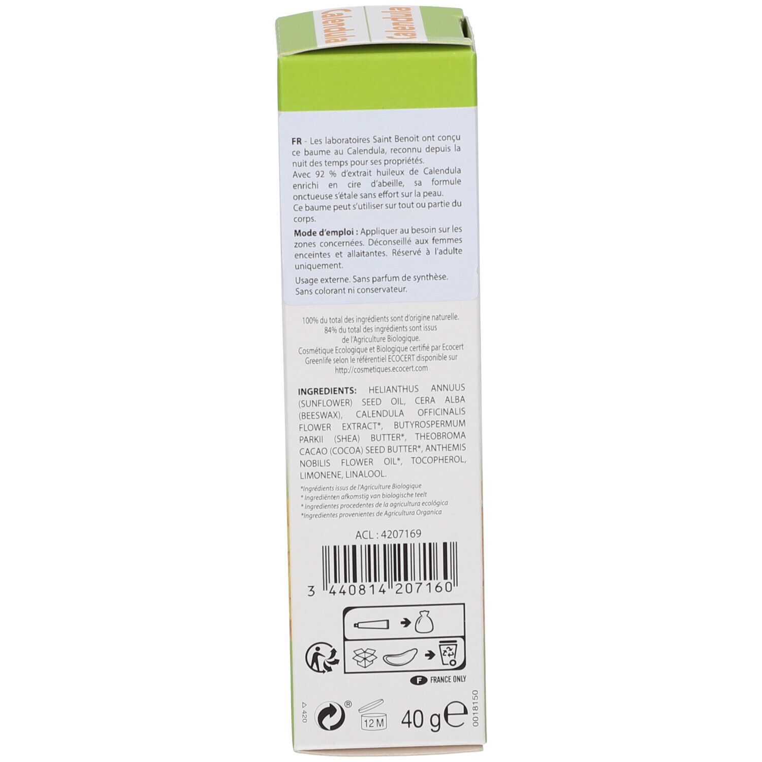 Saint Benoît Baume au Calendula Bio