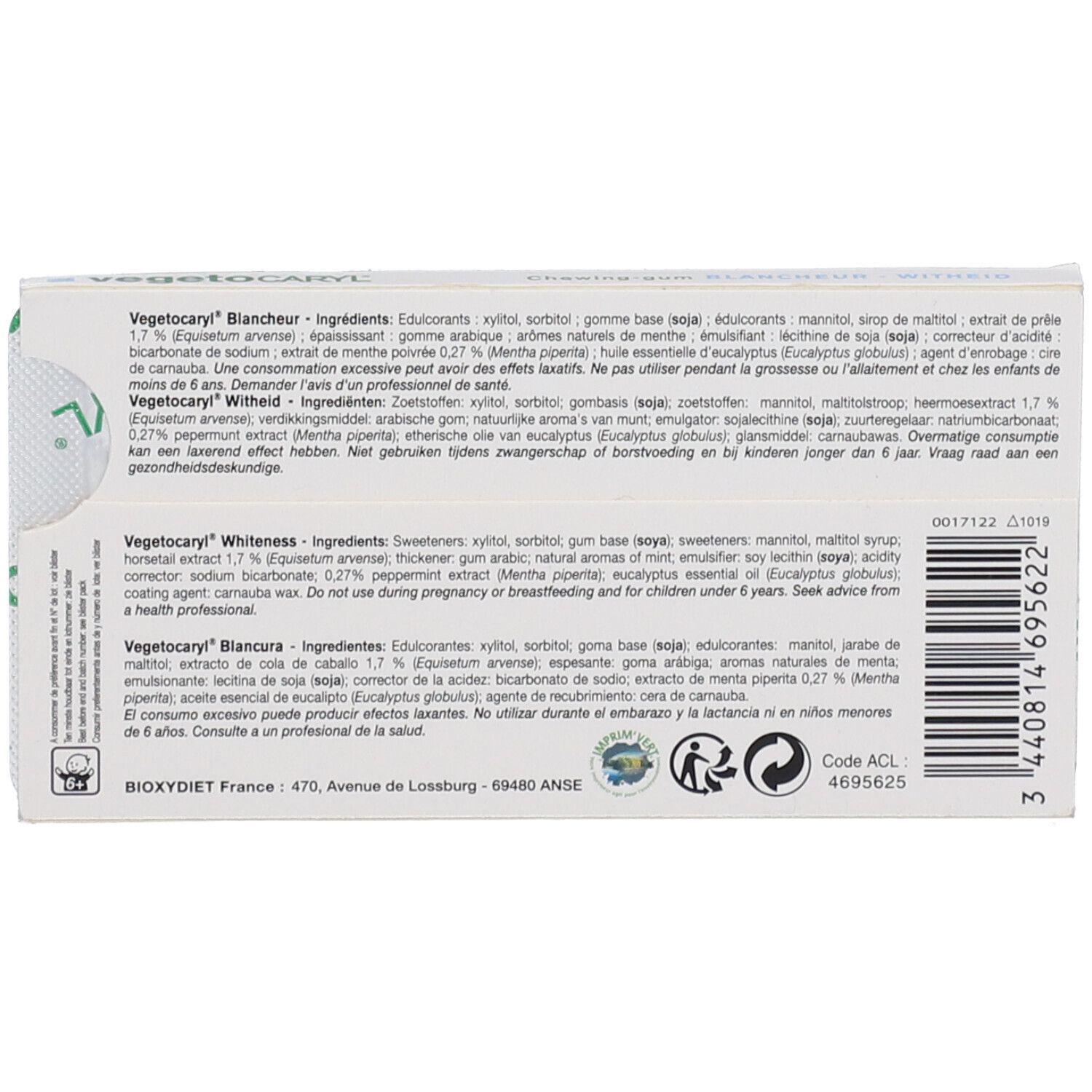 vegetoCARYL® Chewing-gum Blancheur
