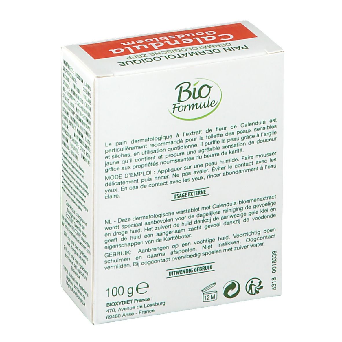 Bio Formule Pain dermatologique Calendula