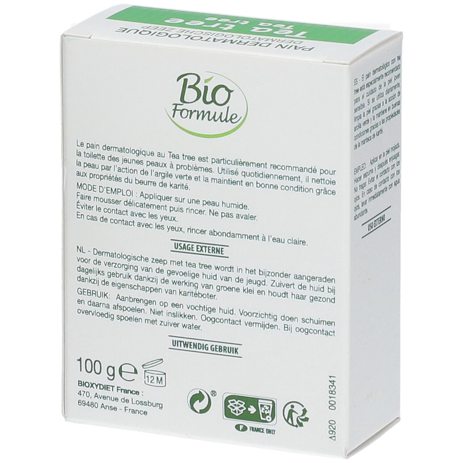 Bio Formule Pain dermatologique Tea tree