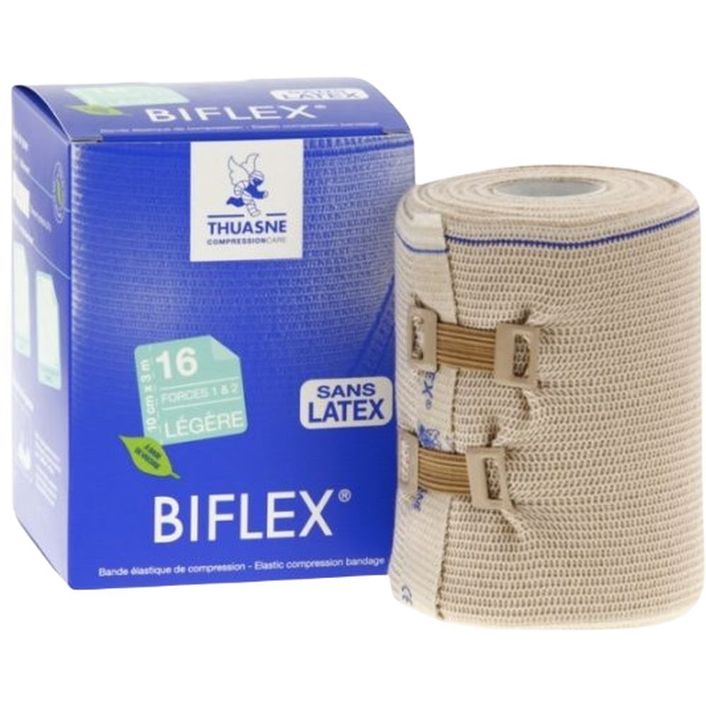 BIFLEX PLUS N° 17 FORTE PRATIC - Bande de compression, élastique, étalonnée à allongement - 10 cm x 4 m