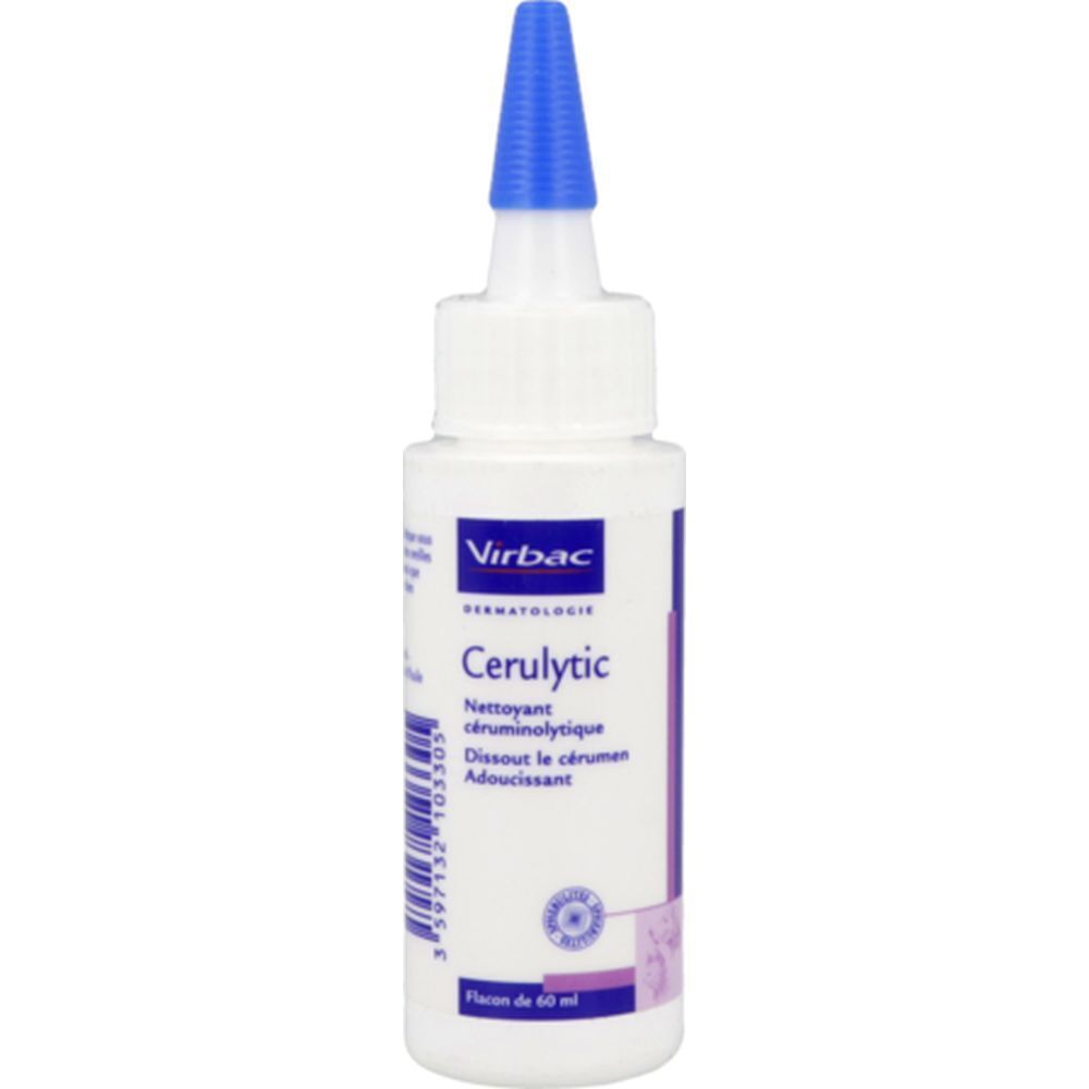 Cerulytic, Solution auriculaire nettoyante céruménolytique pour chien et chat, fl 60 ml