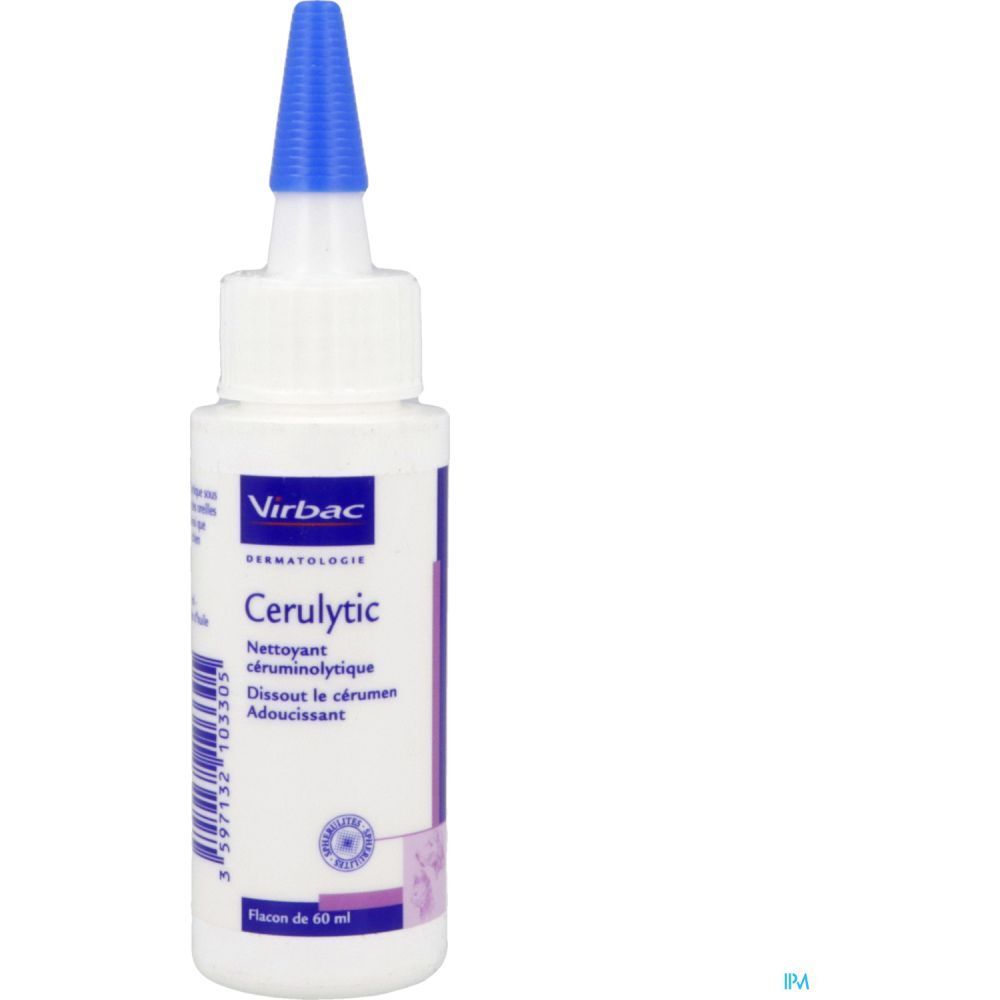 Cerulytic, Solution auriculaire nettoyante céruménolytique pour chien et chat, fl 60 ml