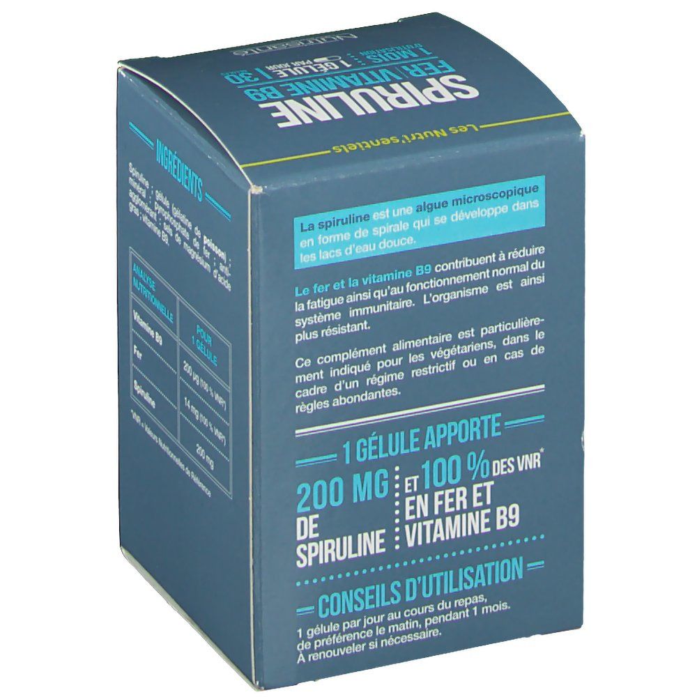 Les Nutri'sentiels SPIRULINE BIO fer et vitamine B9