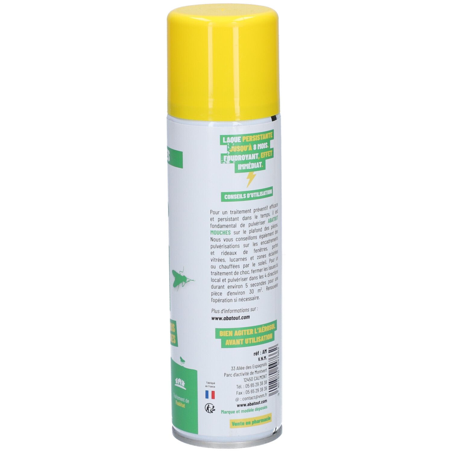 ABATOUT MOUCHES - Laque insecticide haute rémanence, spray.  - spray 335 ml