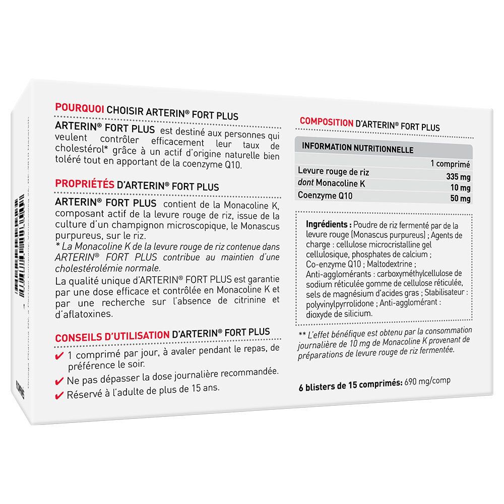 Arterin Fort Plus Cholestérol 90 Comprimés