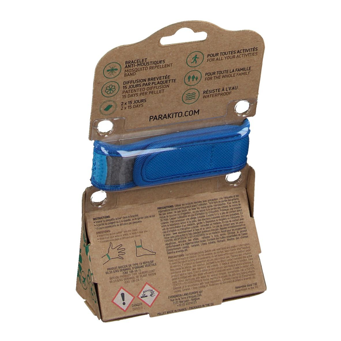 PARA KITO™ Bracelet anti-moustiques bleu