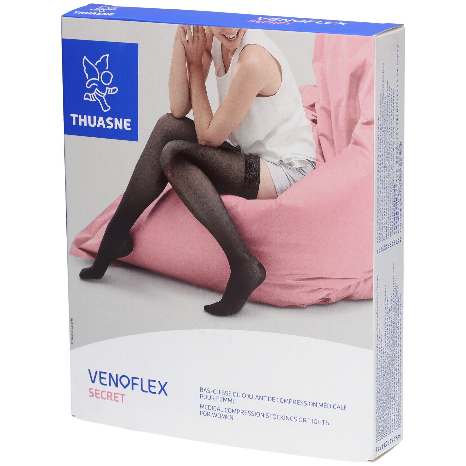 VÉNOFLEX 2 SECRET PLUS - Bas cuisse médical de compression antiglisse classe 2, femme