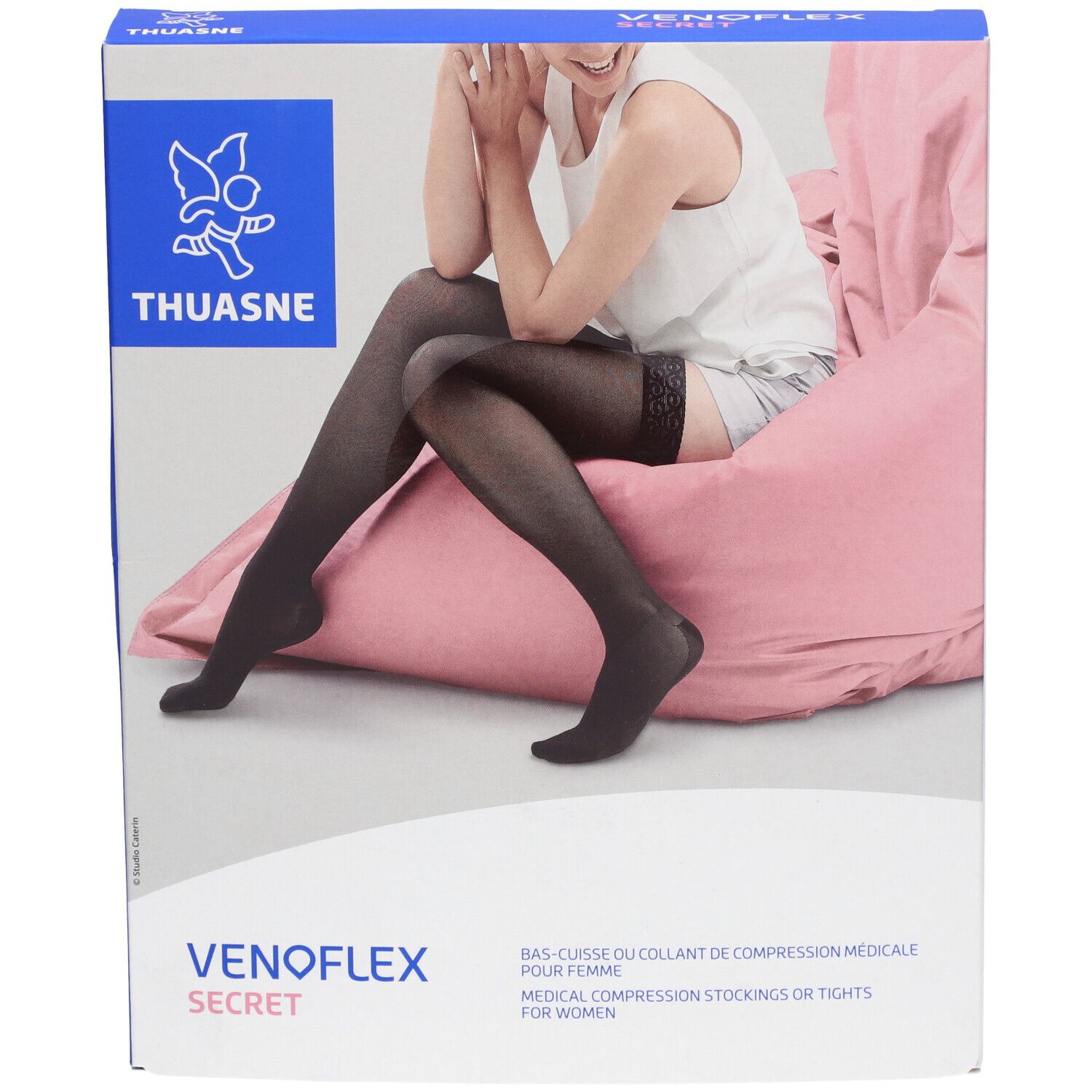 VÉNOFLEX 2 SECRET PLUS - Bas cuisse médical de compression antiglisse classe 2, femme