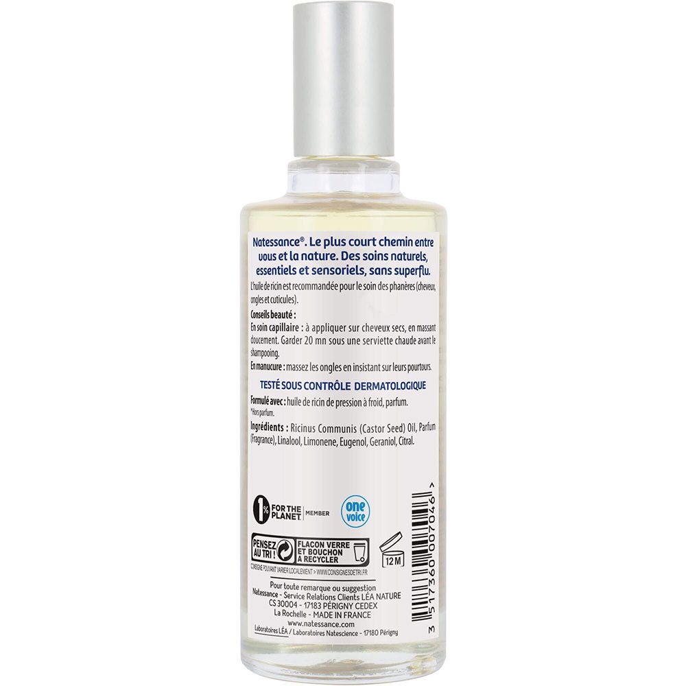 Natessance Huile de Ricin Fortifiante pour Cheveux et Ongles