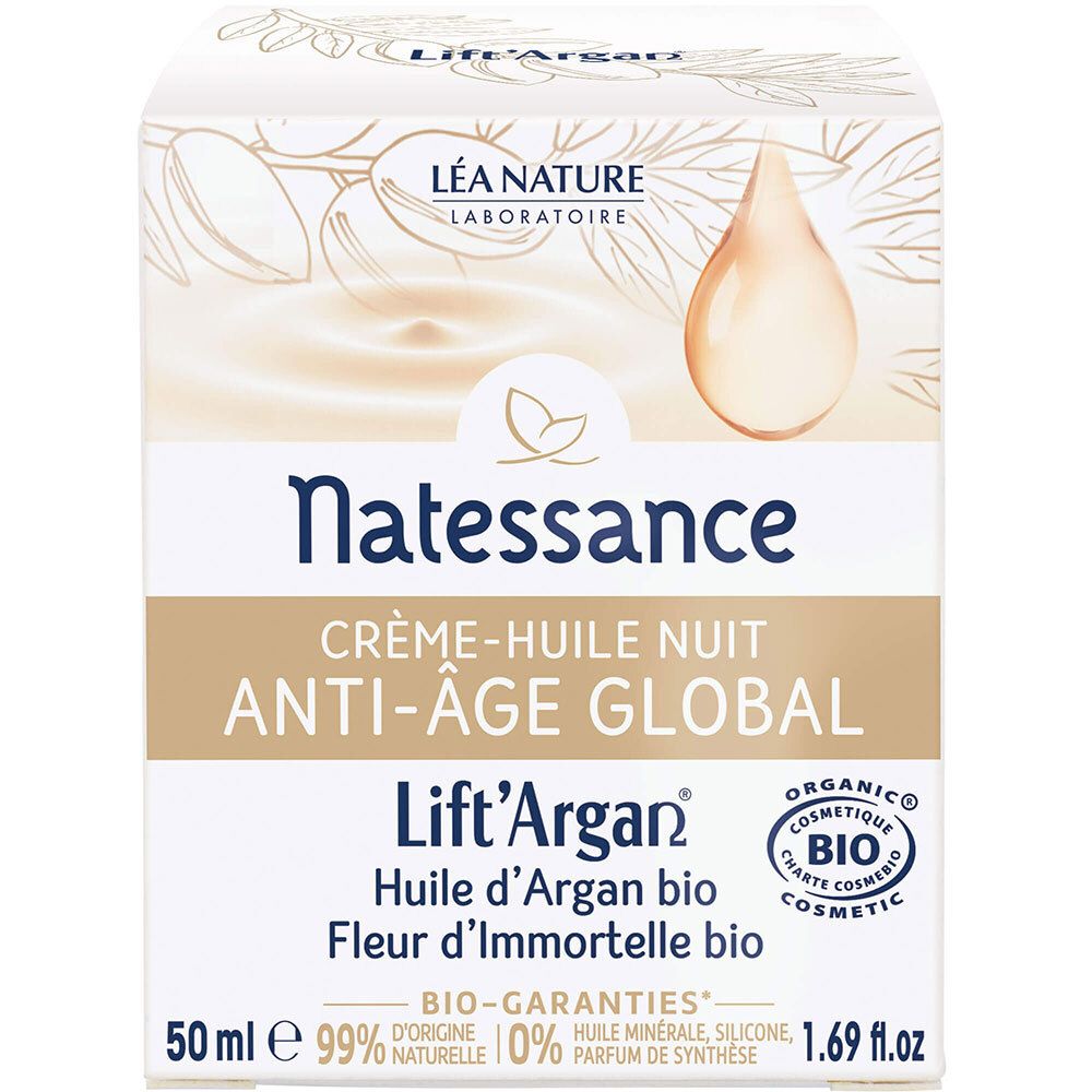 Natessance Crème de Nuit Anti-Âge Globale Bio Lift’Argan