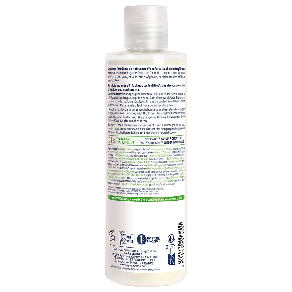 Natessance Shampooing Réparateur Fortifiant Ricin et Kératine Végétale