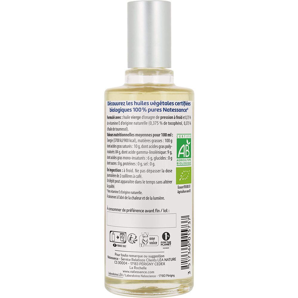 Natessance Huile d’Onagre Bio Peaux Sensibles