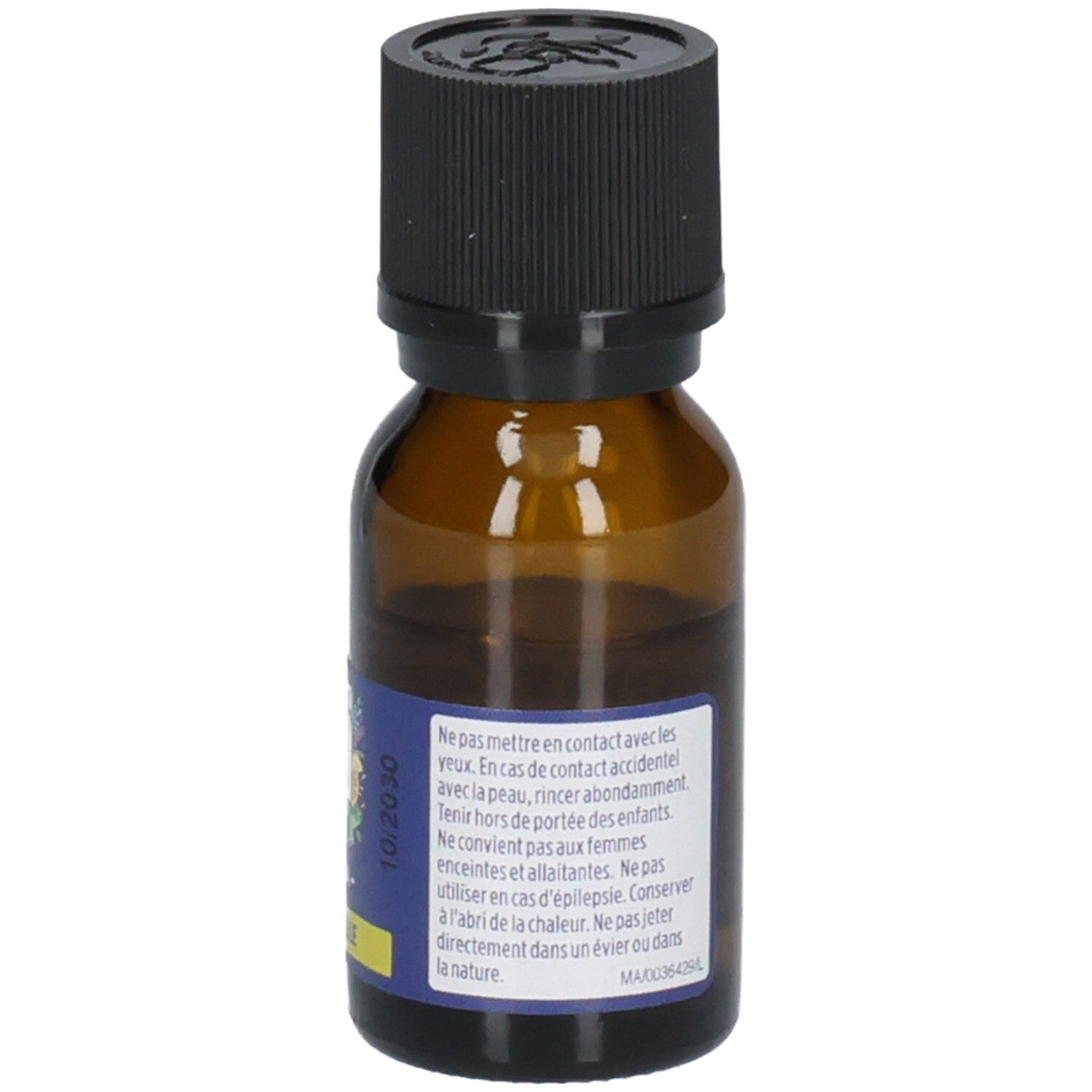 Arrière du flacon So' Bio Etic Aroma Citronnelle avec numéro de lot et date de péremption.