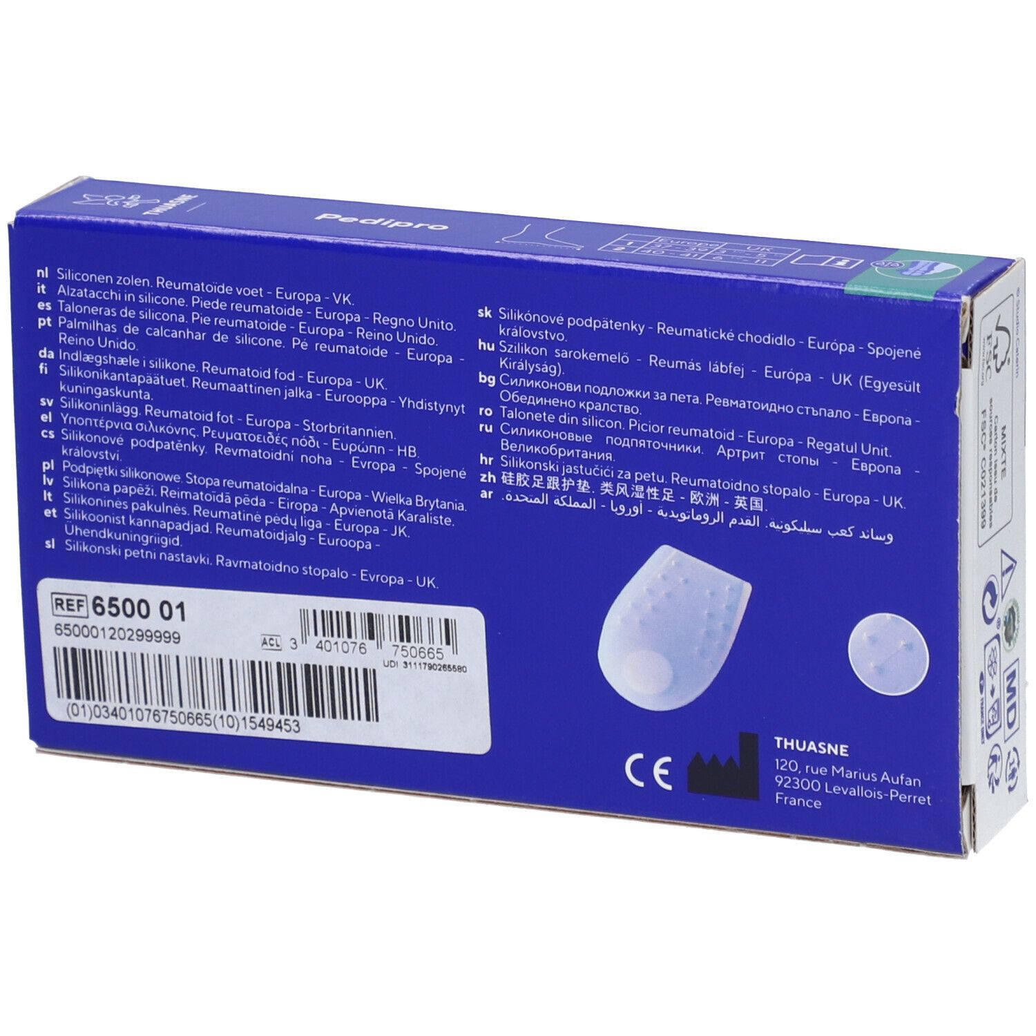 PEDI PRO - Talonnette viscoélastique antichoc taille 2, pointure 40 - 46 (paire)