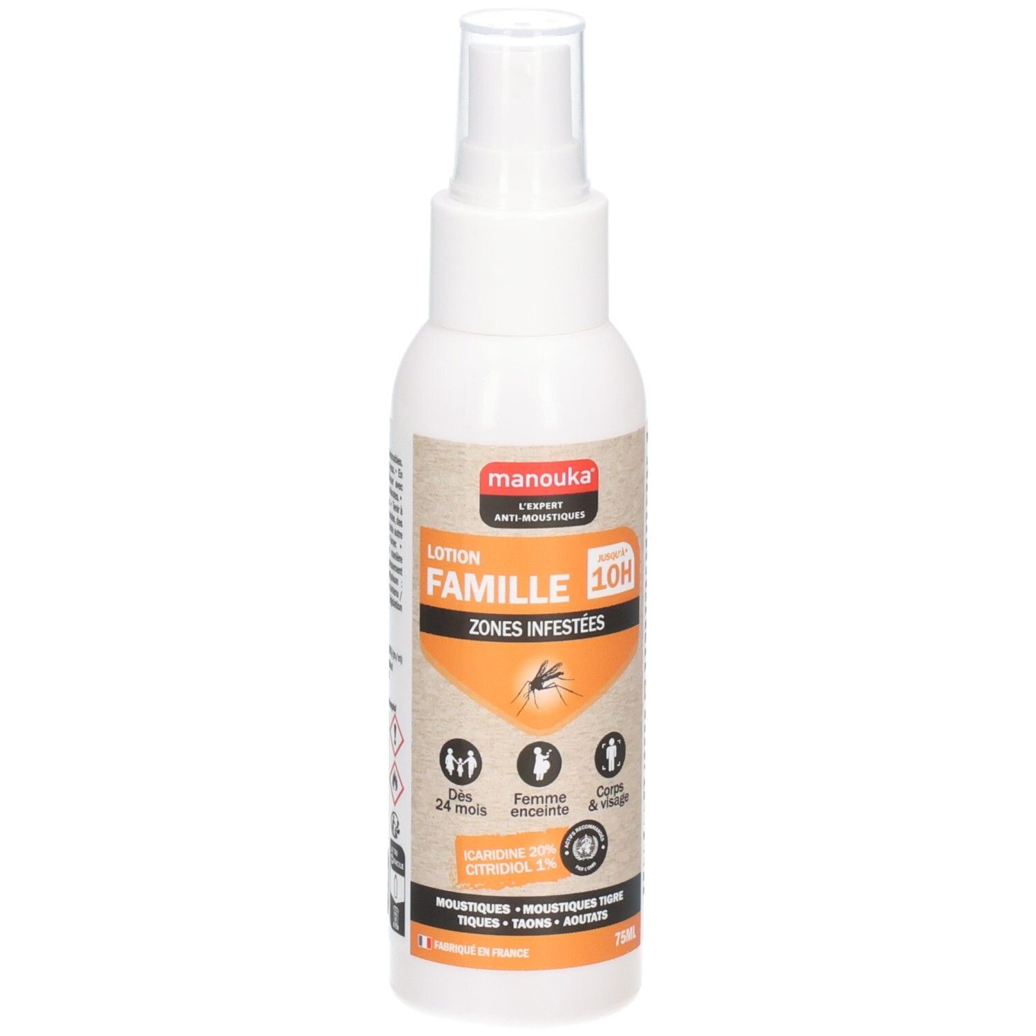 Manouka Lotion Famille Répulsif Corps & Visage, 75ml.