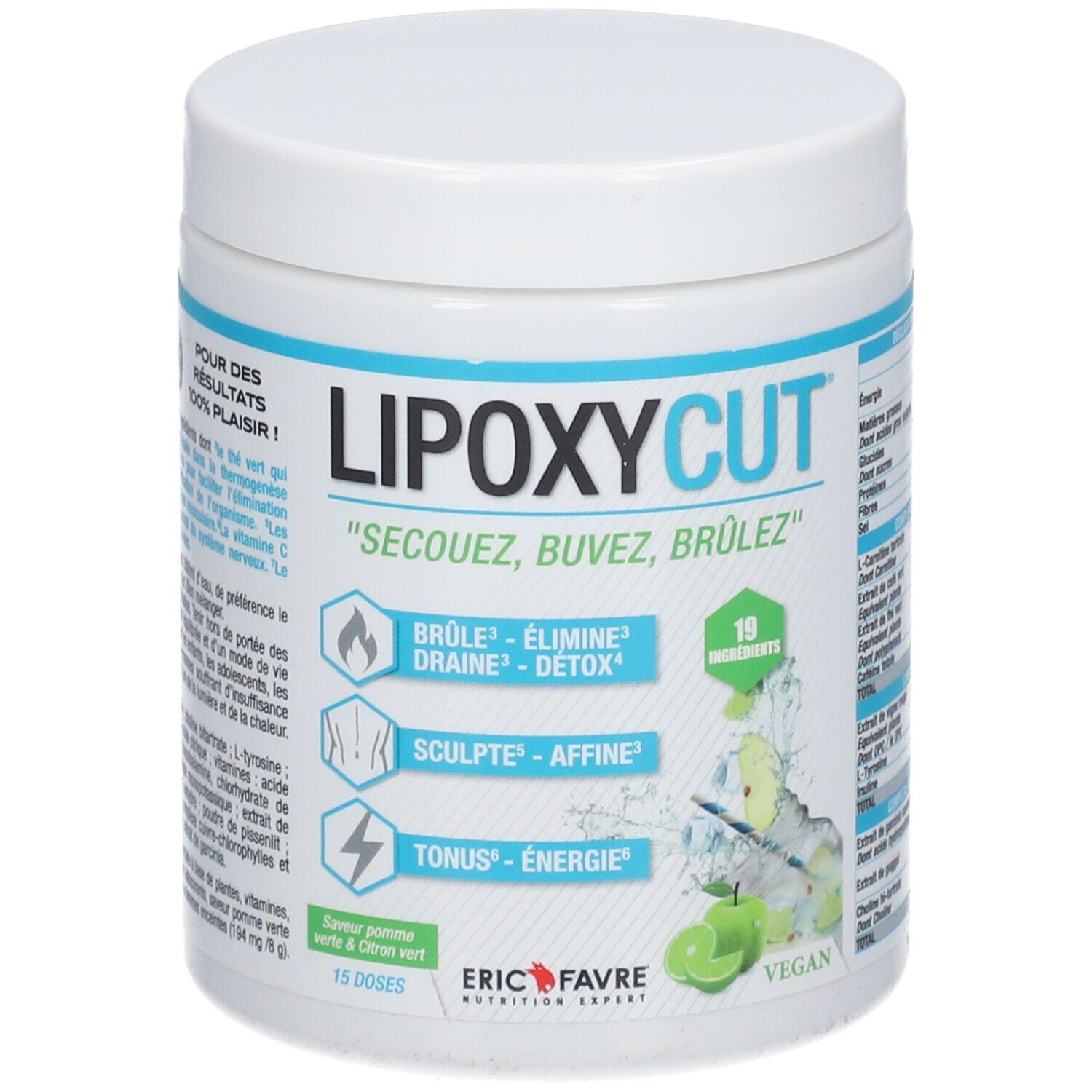 ERIC FAVRE Lipoxycut Vegan - Brûleur De Graisses Saveur Pomme Verte Citron