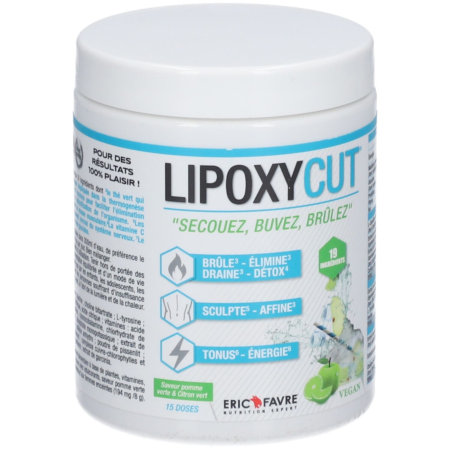 ERIC FAVRE Lipoxycut Vegan - Brûleur De Graisses Saveur Pomme Verte Citron