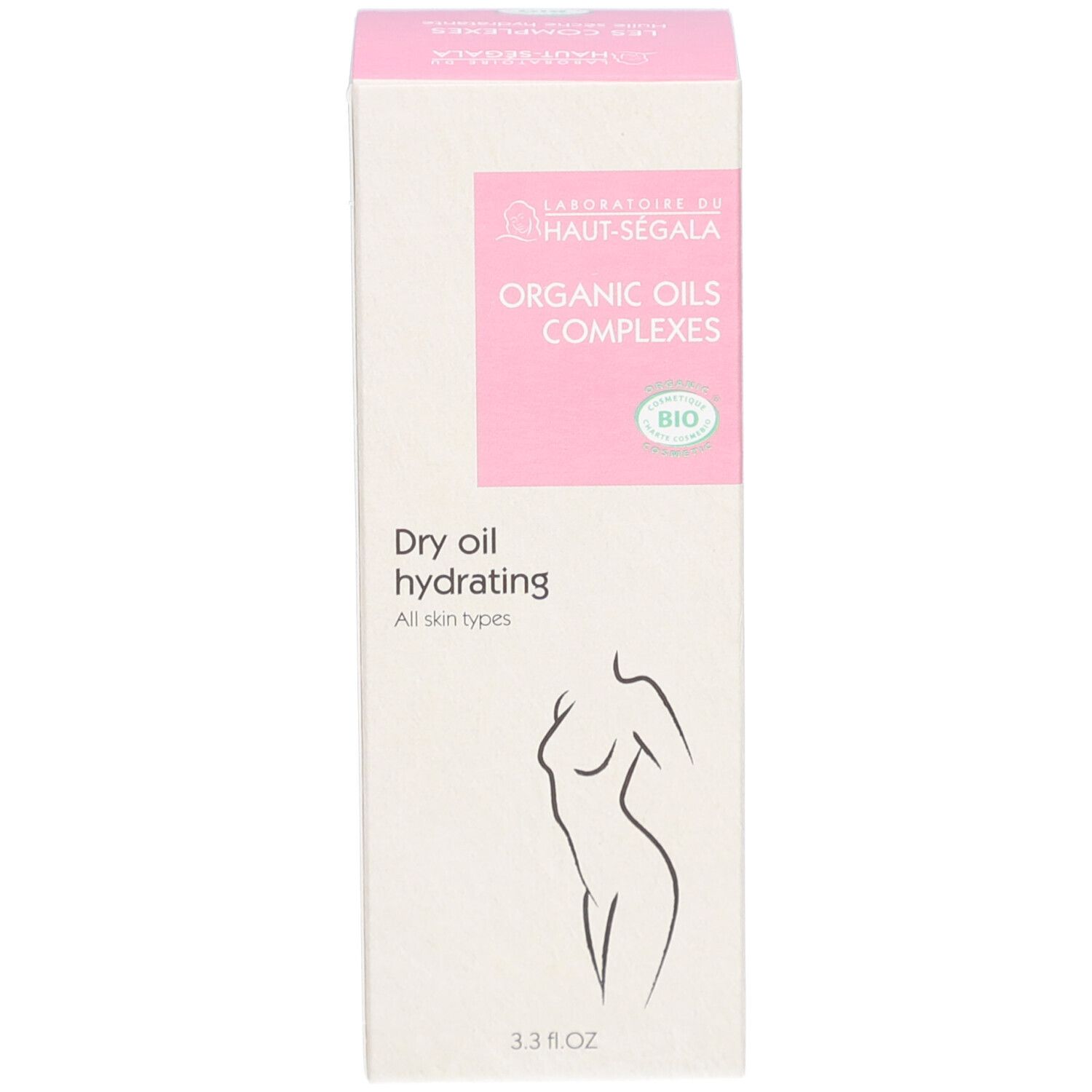 Emballage du produit. Boîte avec texte, logo et certification bio. Illustration d'une femme.