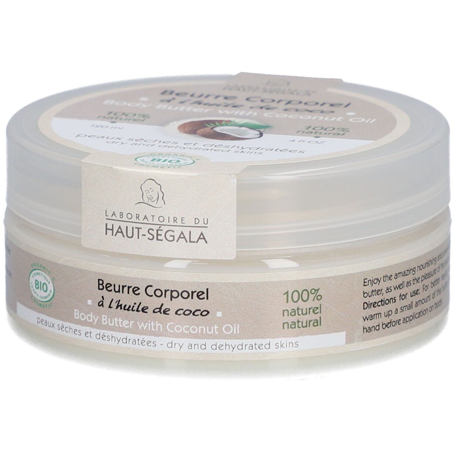 Laboratoire du Haut-Ségala Beurre Corporel à l'Huile de Coco Bio