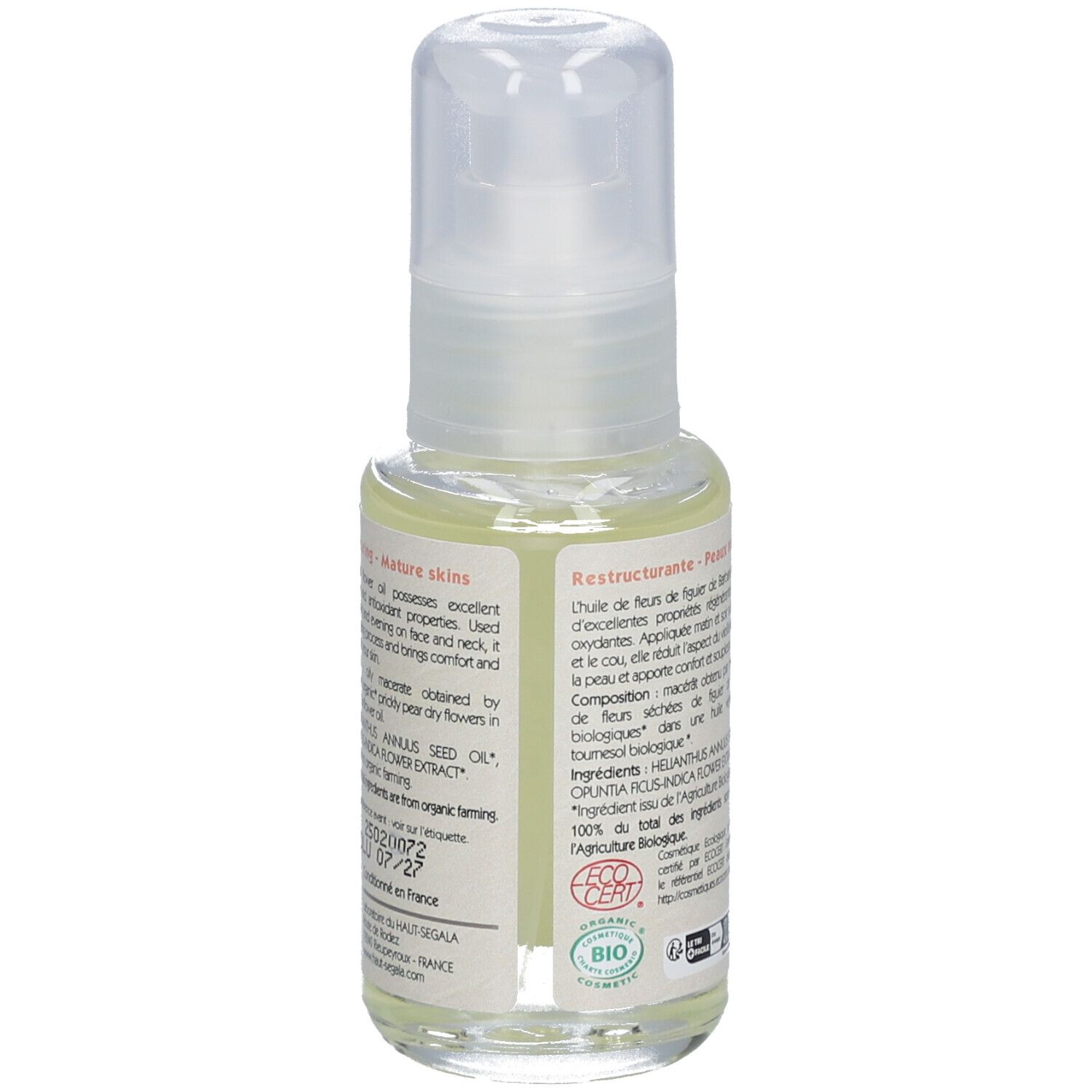 Laboratoire du Haut-Ségala Huile de Fleurs de Figuier de Barbarie Bio