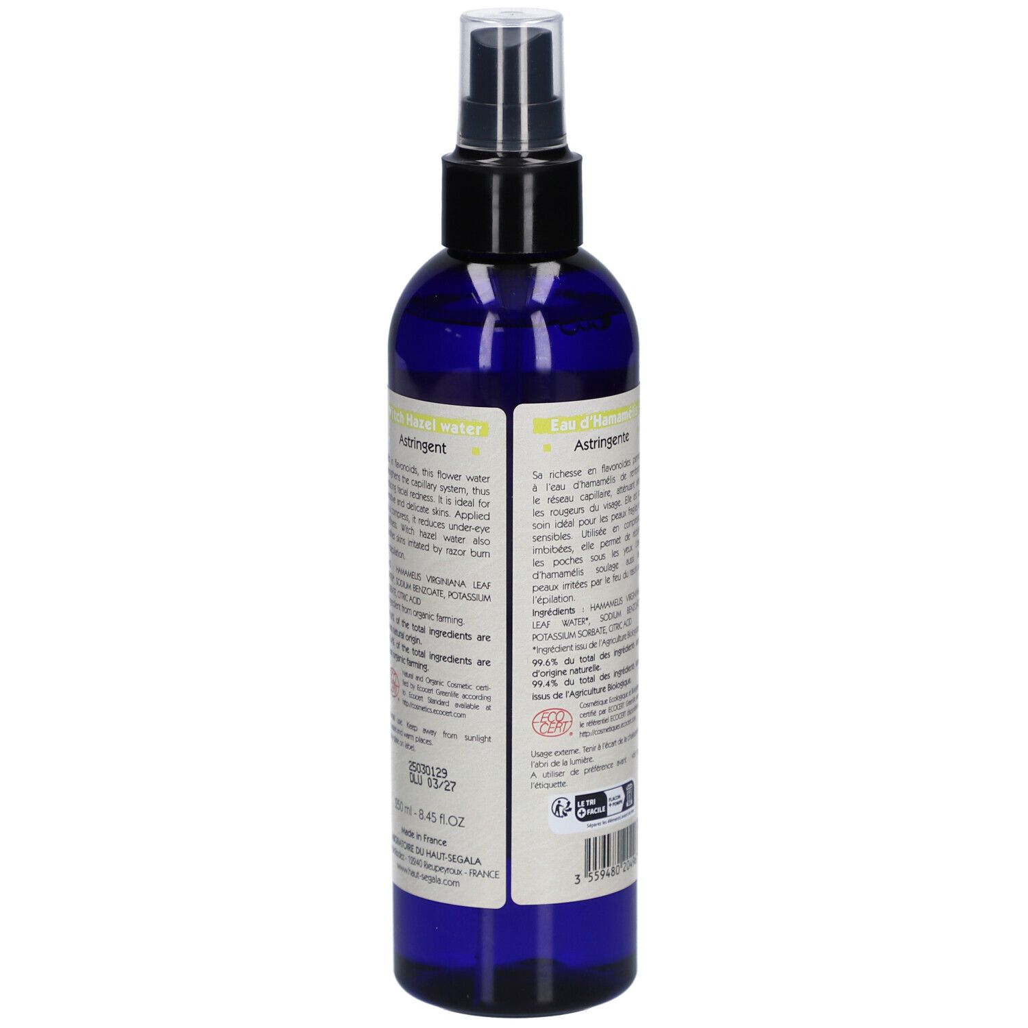 Laboratoire du Haut-Ségala Eau Florale d'Hamamélis Bio