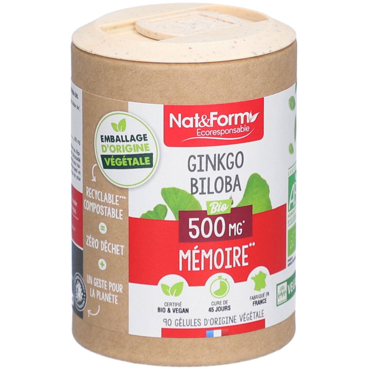 Nat&Form Ginkgo biloba Bio Mémoire