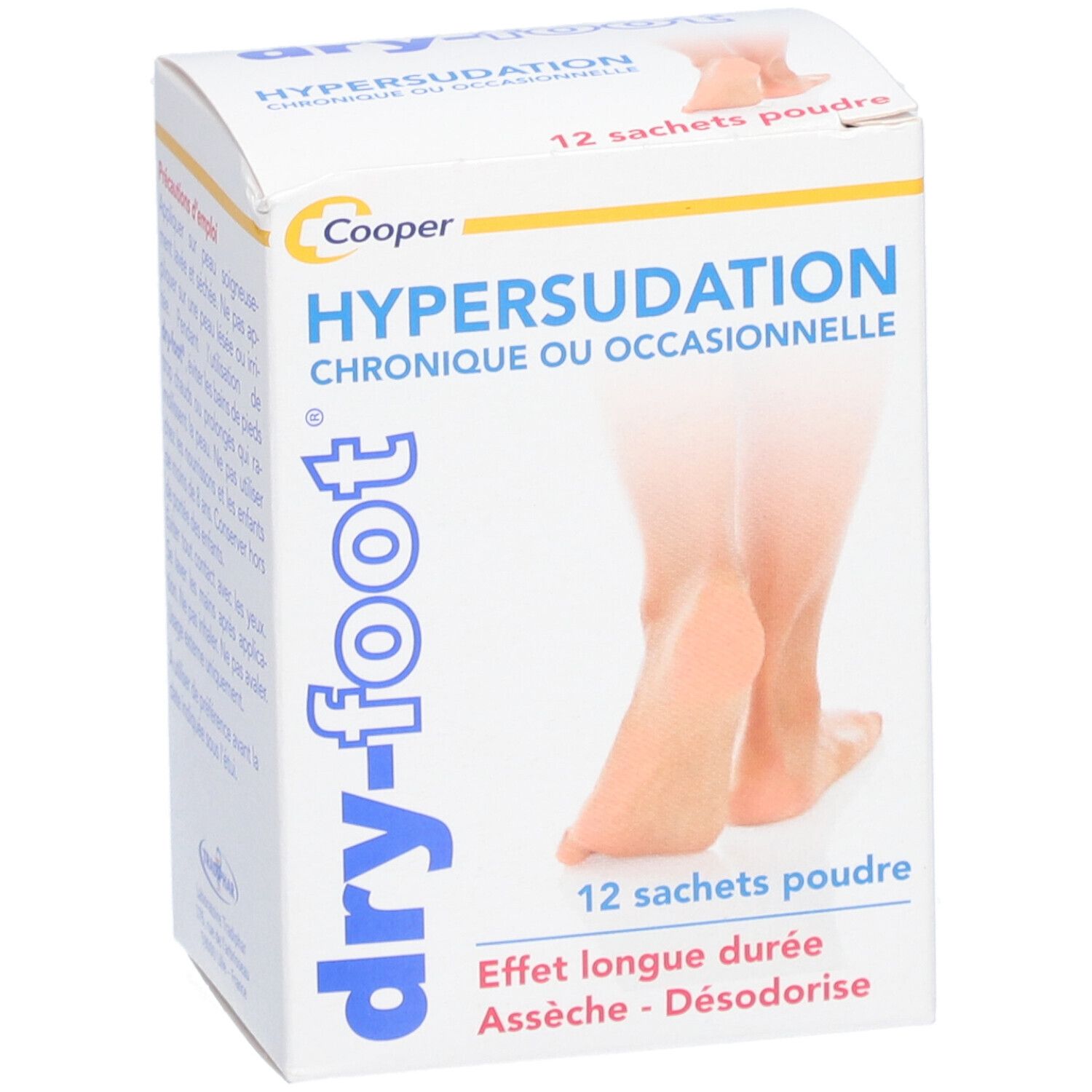 DRY - FOOT POUDRE ANTITRANSPIRANTE SACHET - Poudre podologique antitranspirante.  - bt 12