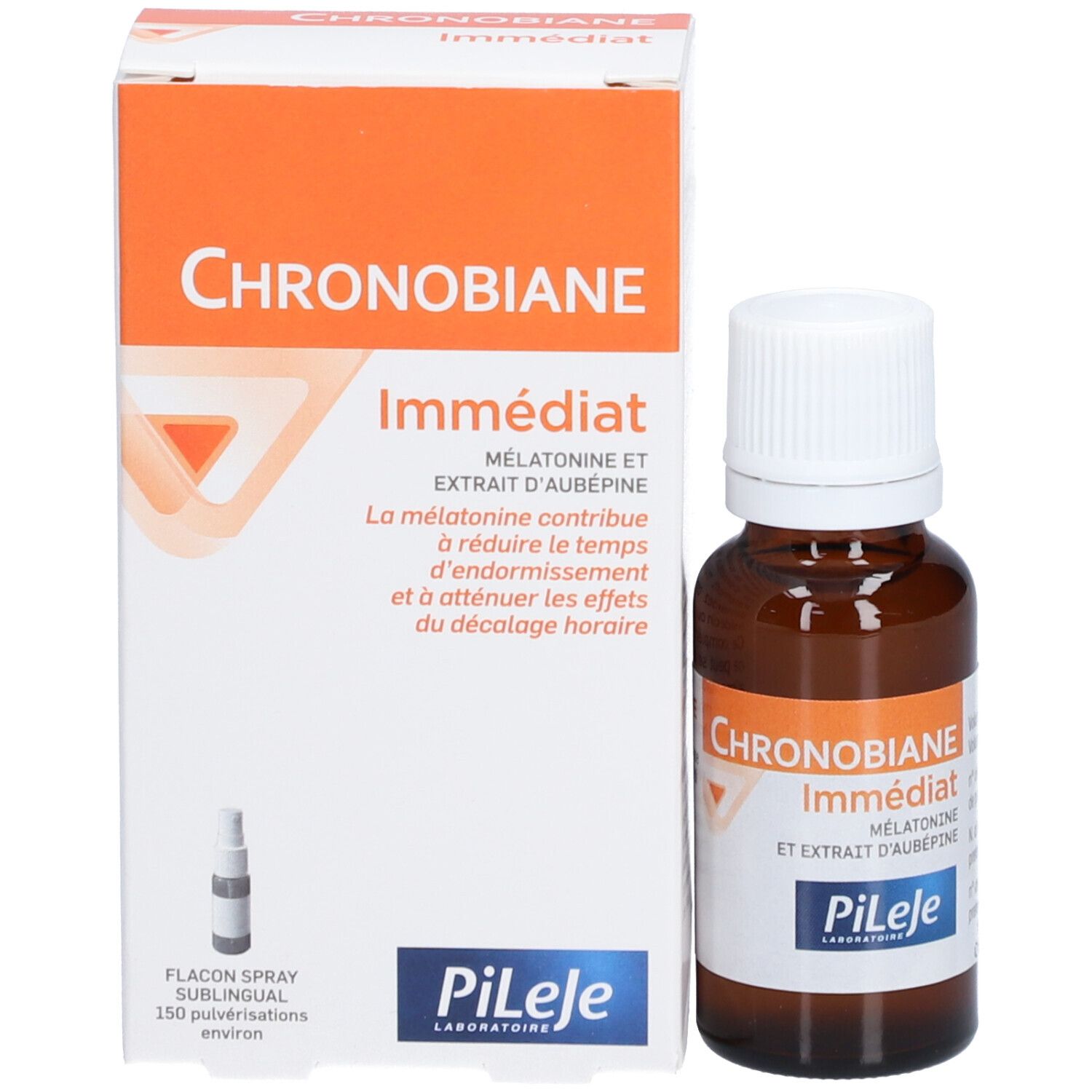 PILEJE Chronobiane Immédiat - Spray sublingual, complément alimentaire à base de mélatonine