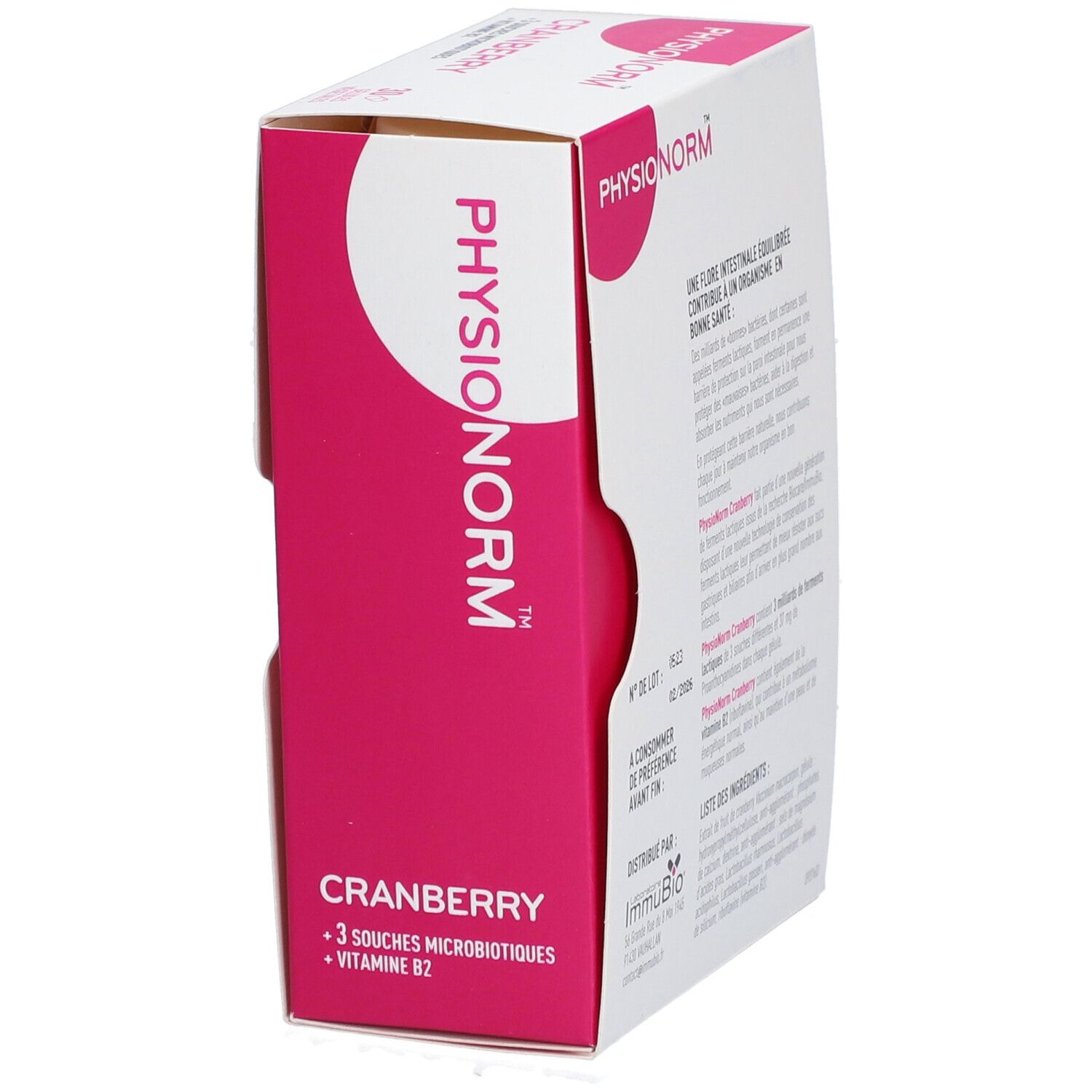 PHYSIONORM CRANBERRY - Gélule, complément alimentaire aux  ferments lactiques, cranberry e