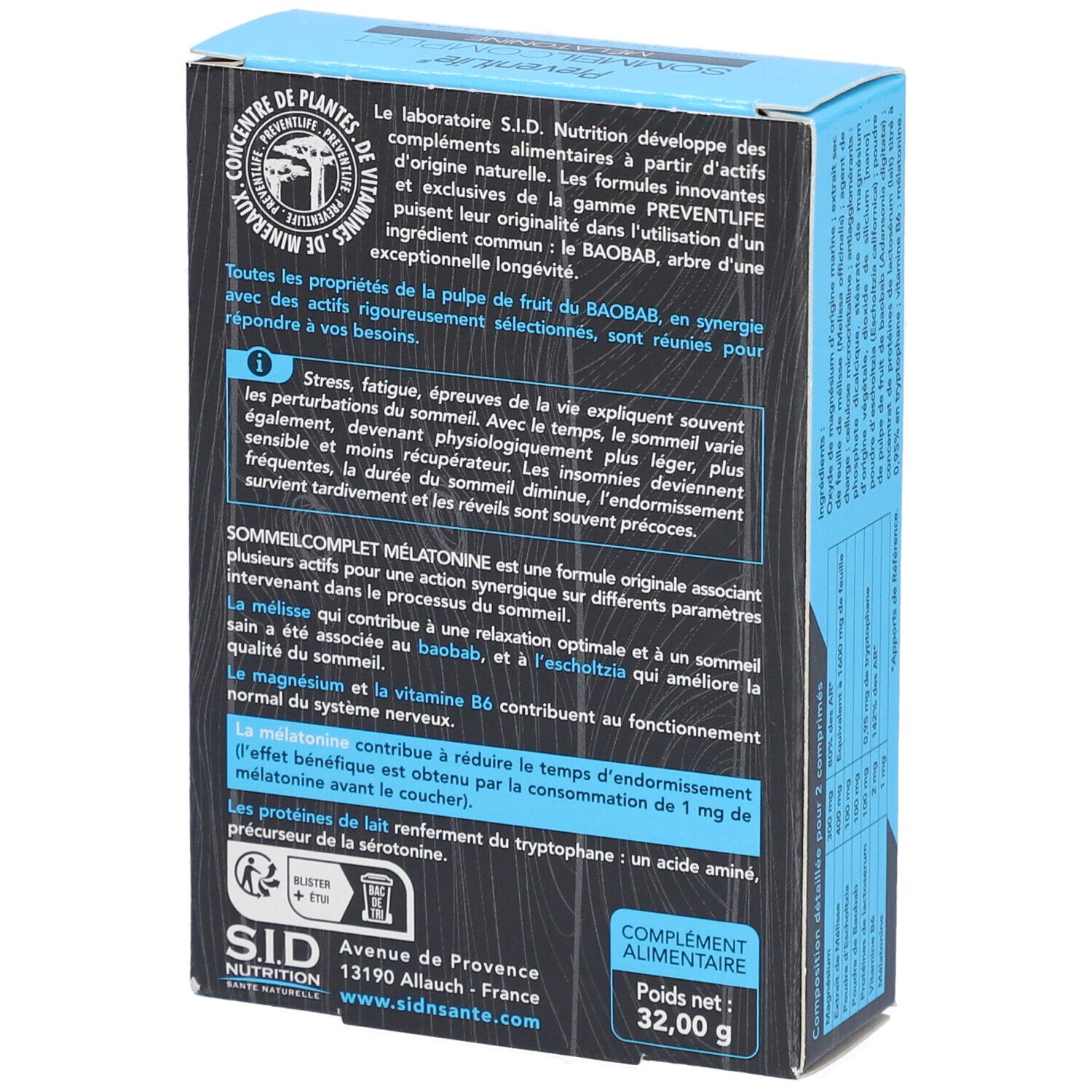PREVENTLIFE SOMMEIL MELATON CPR 40