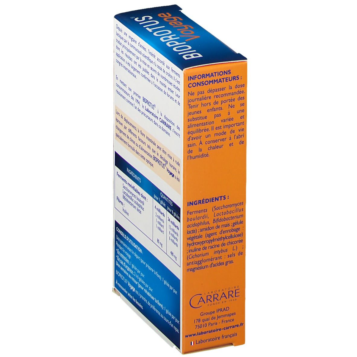 BIOPROTUS® Voyage, Gélule, Flore intestinale à base de probiotiques