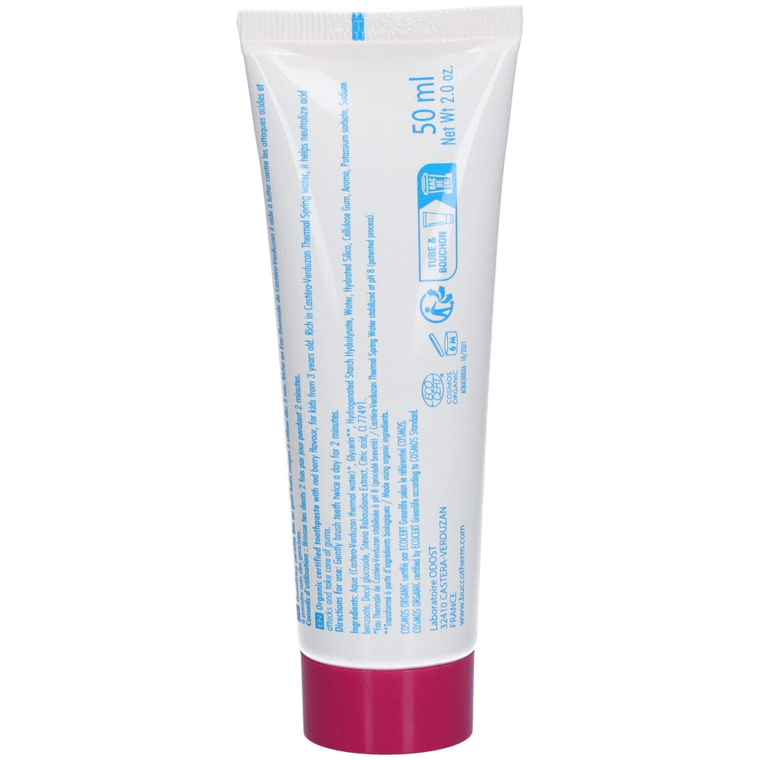 Buccotherm Dentifrice à l'Eau Thermale Enfant Goût Fruits Rouges Bio