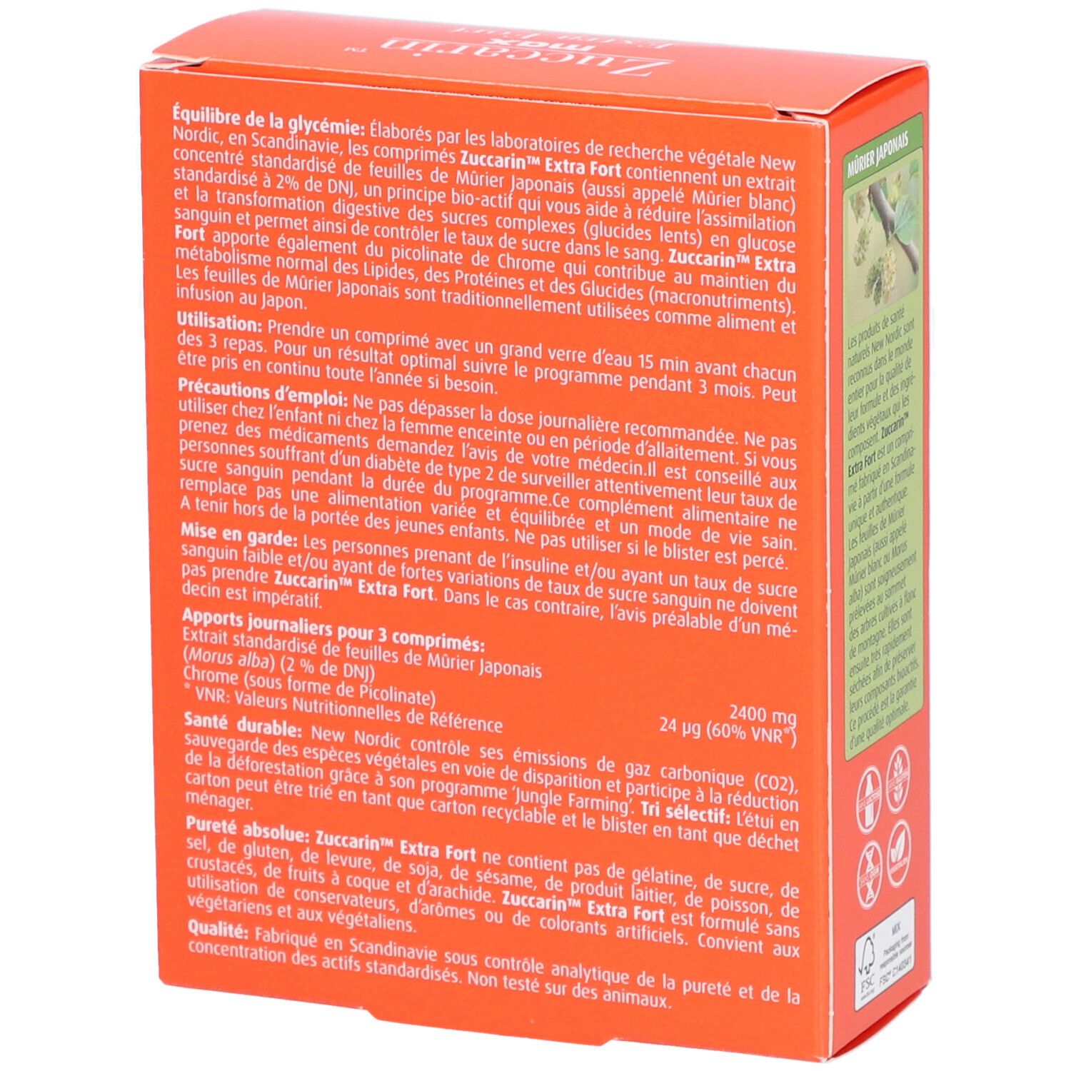 New Nordic Zuccarin Max – Régulation du sucre sanguin 45 comprimés