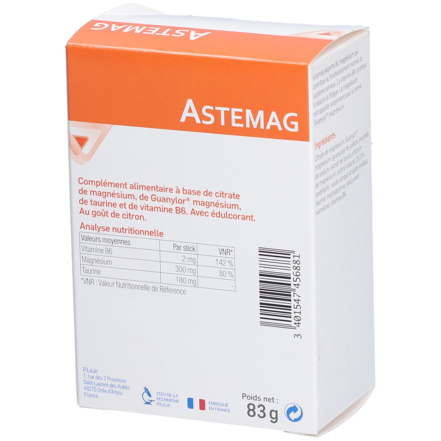ASTEMAG - Sachet stick, complément nutritionnel relaxant et dynamisant