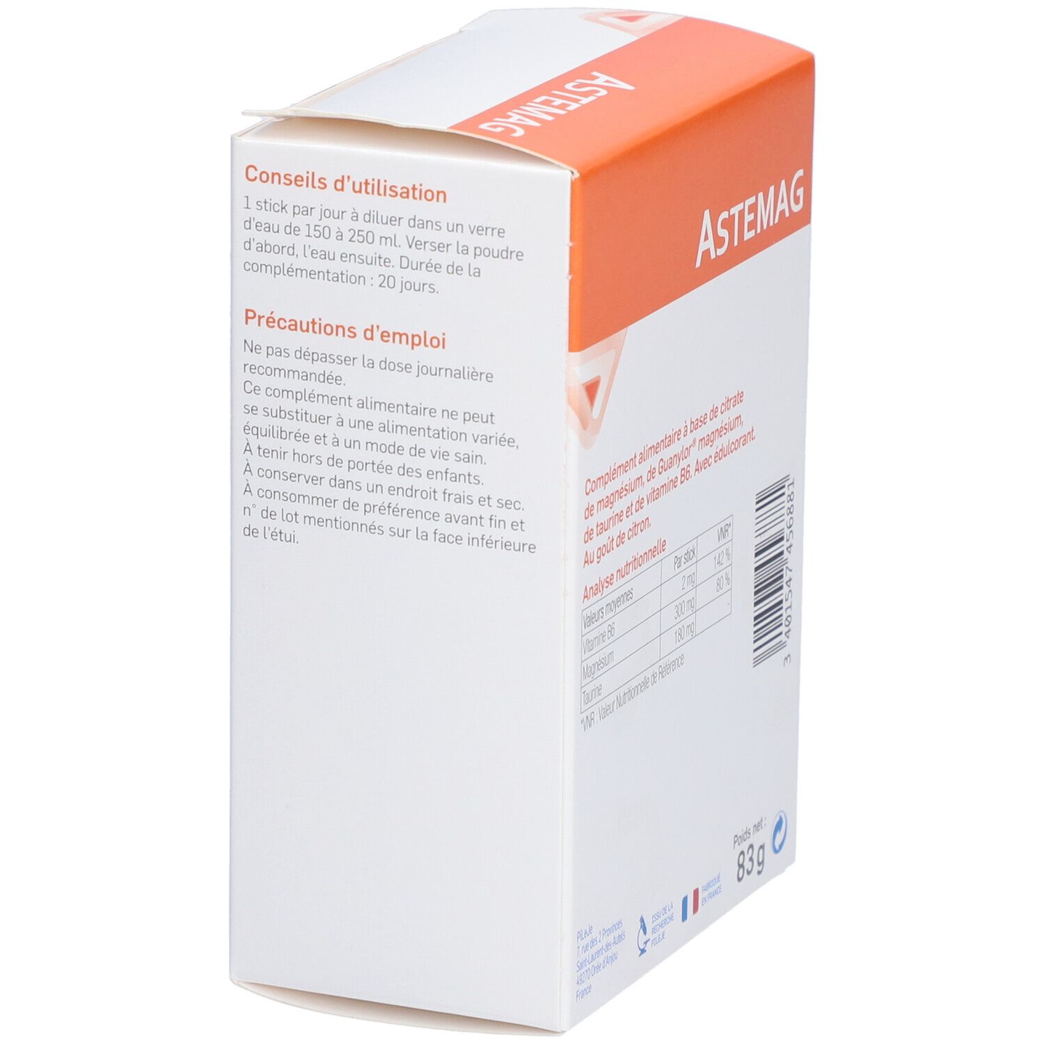 ASTEMAG - Sachet stick, complément nutritionnel relaxant et dynamisant