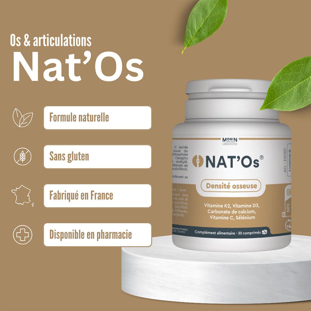 NAT'OS - Comprimé, complément alimentaire à base de vitamines et de minéraux.  - bt 30