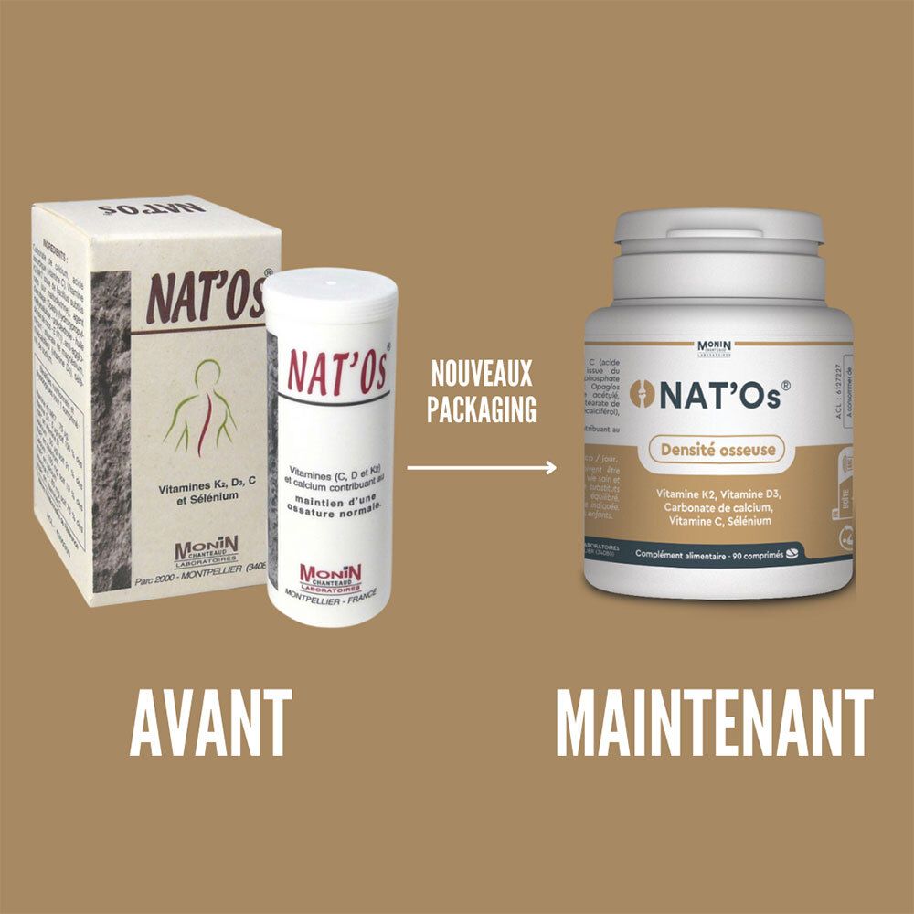 NAT'OS - Comprimé, complément alimentaire à base de vitamines et de minéraux.  - bt 30