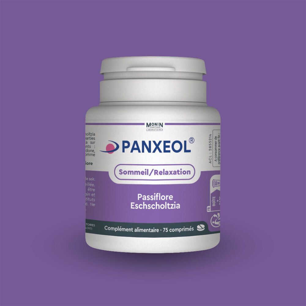 PANXEOL - Comprimé enrobé, complément alimentaire apaisant à base de plantes.  - bt 75