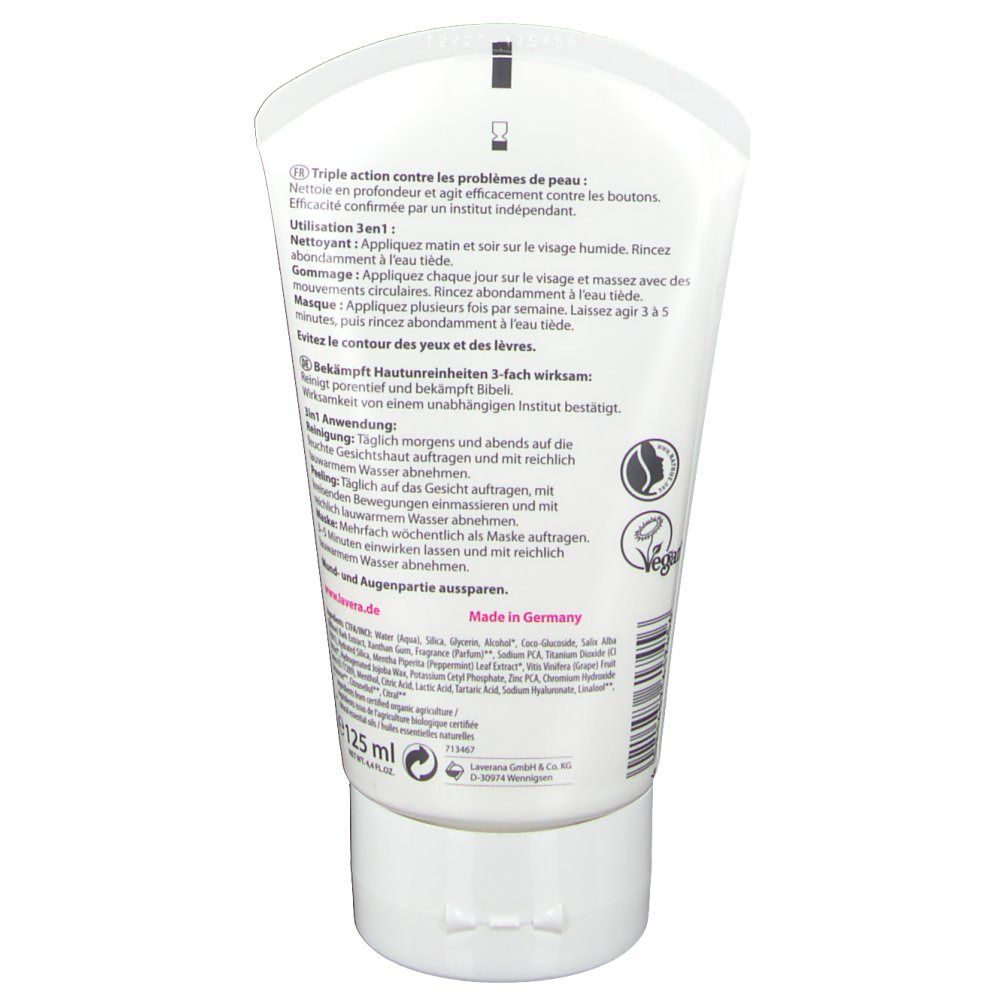 lavera 3 en 1 Nettoyant, gommage, masque