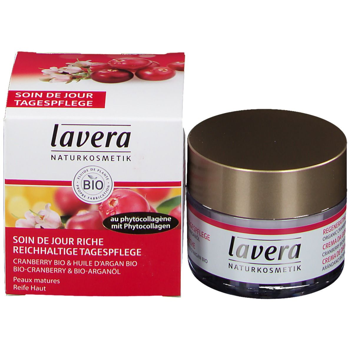 lavera Soin de Jour riche à la cranberry bio et à l'Huile d'Argan bio